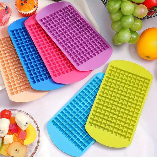 1pc 160 cube silicone ice tray with foldable design and non stick surface mold for summer drinks cocktails parties essential kitchen tool
