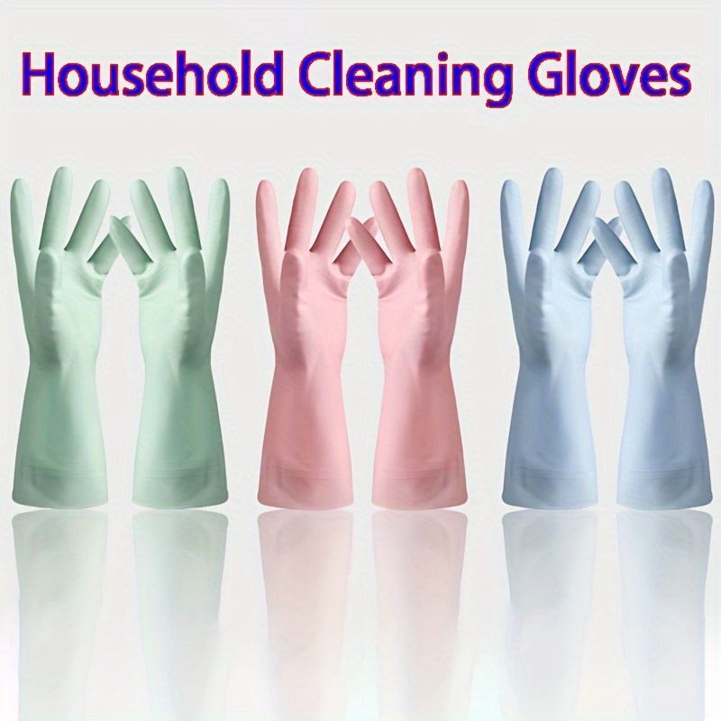 

3 Pairs Proclean Waterproof Household Cleaning Gloves - Plastic Material, Use In Kitchen, Bathroom, Living Room & Outdoor, -free Formula For Hand Protection