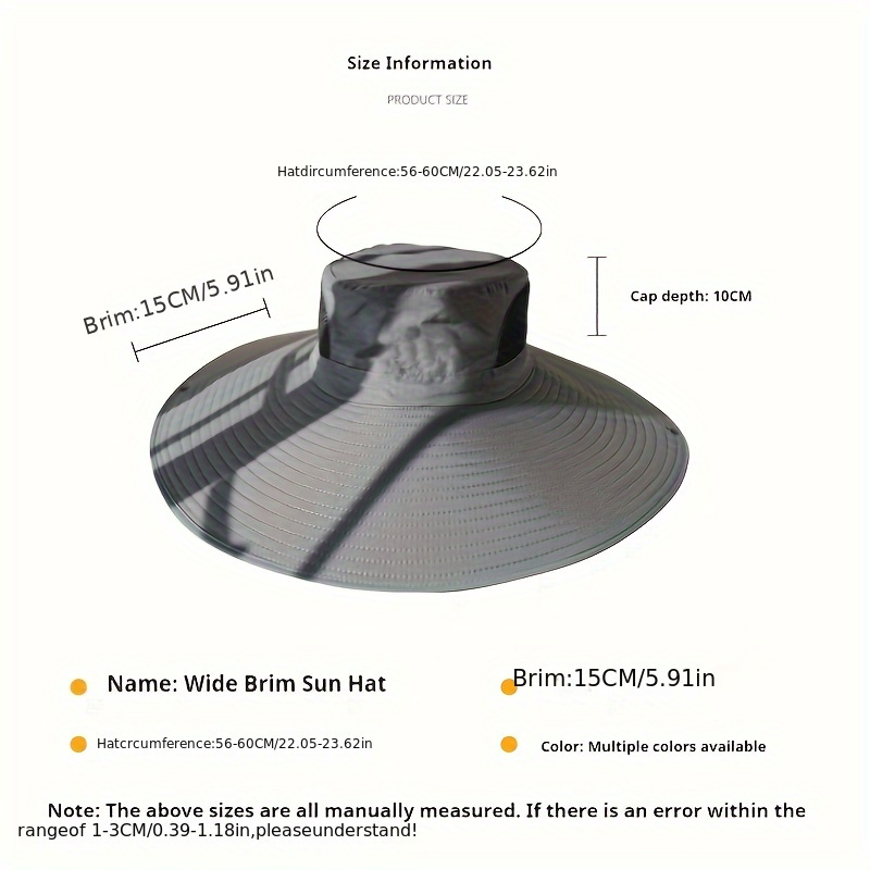 Sun Hat One Size Bucket Hat Measurements Brim Hat Bucket Hat