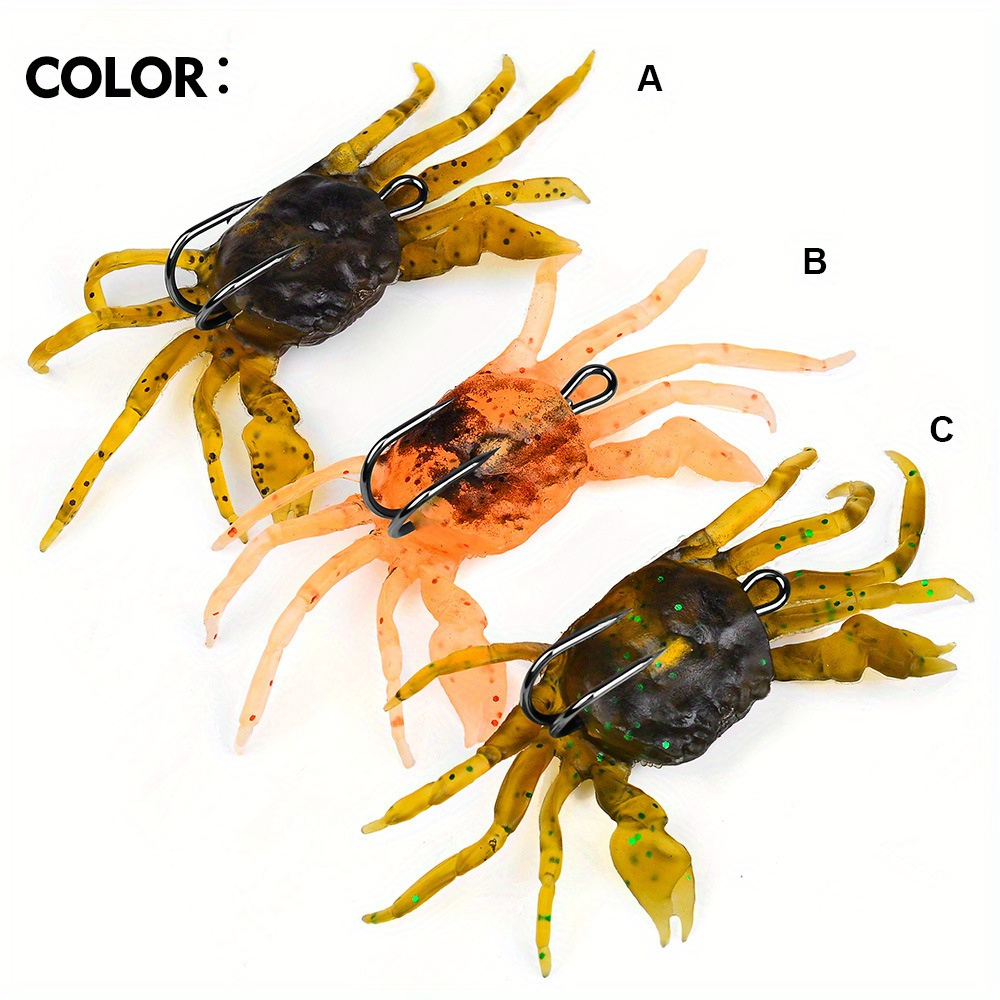 3-pack Crab Soft Lure Long Cast Bionic Bait With Hook Anti-hanging Bottom Realistic Lure Fake Bait Fishing Gear 13cm/5.11in/32.5g