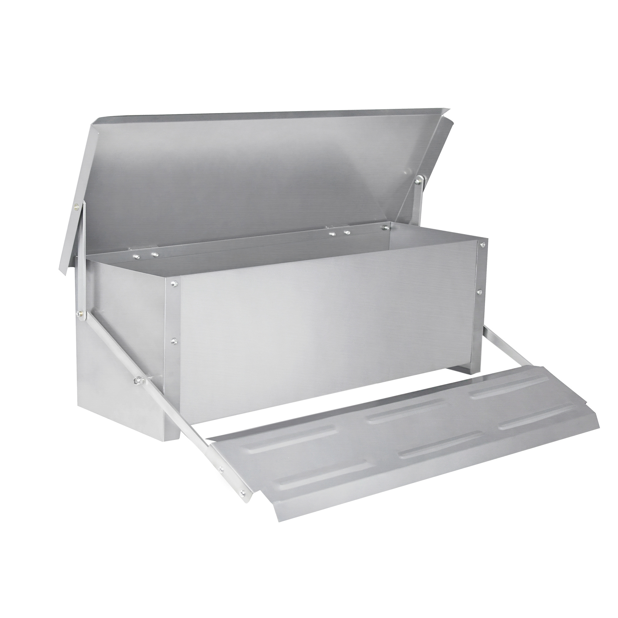 10 Kg Chicken Feeder Automatic Feeder Made Of Galvanised Steel Automatic Feeder Rat Proof Waterproof For Poultry Ducks Chicken (51 X 36 X 19 Cm)