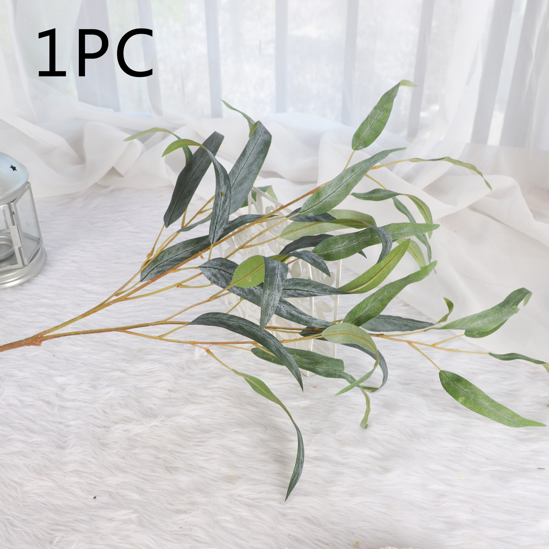 1pc Artificial Eucalyptus Leaves Stem, Spring Summer Wedding Party Home Table Decor