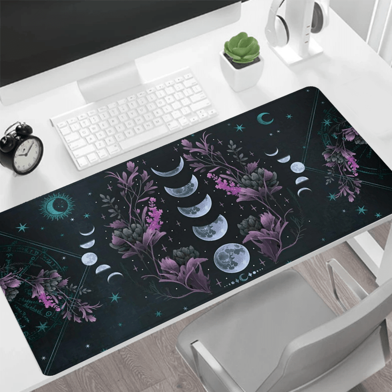 

Moon Phases & Large Mouse Pad - Non-slip, Desk Mat For Gaming And Office Use, 31.4x15.7 Inches