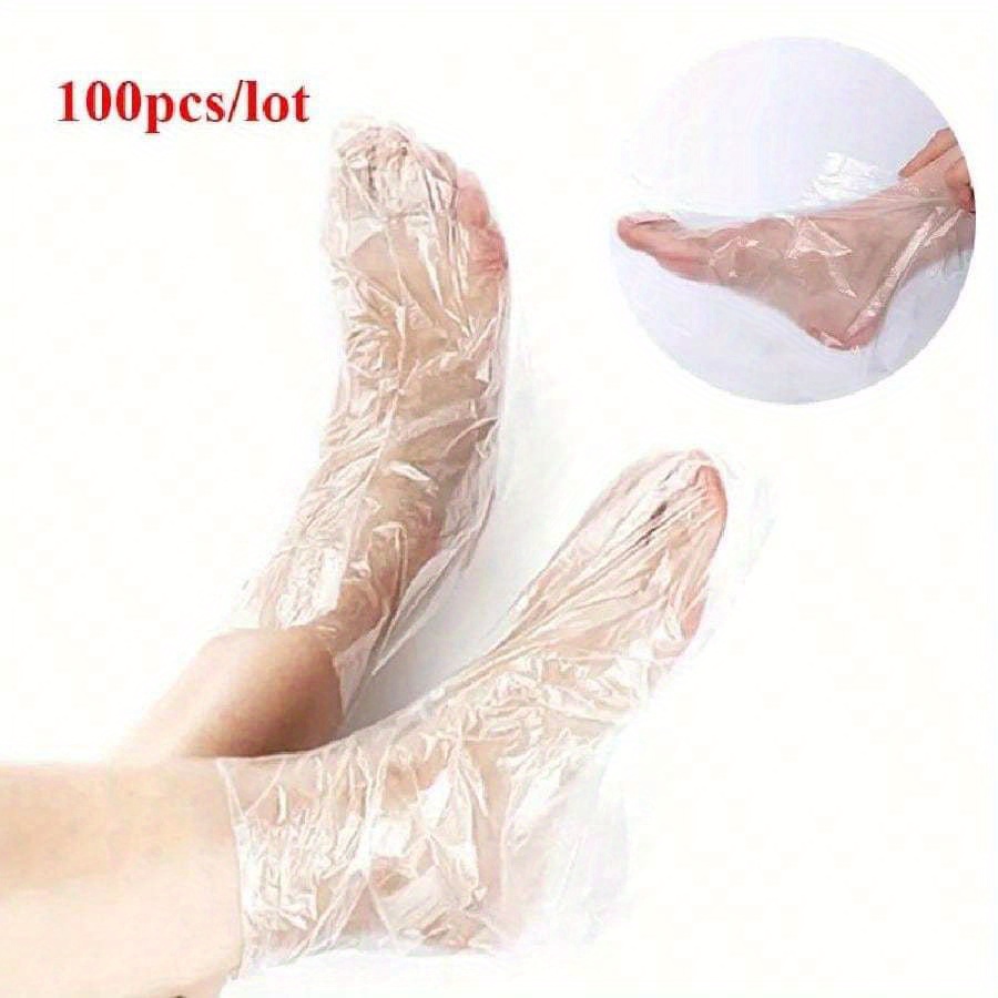 TEMU 100-pack Disposable Clear Foot Bath Bags, For Pedicure, Dry Skin Removal, Foot Care Tools, Moisturizing , Aromatic-free, Beauty & Personal Care,