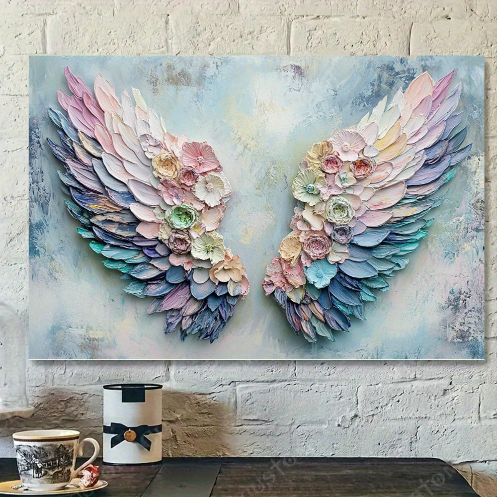 

3d Colorful Embossed Wooden Frame Canvas Wall Art Painting, Waterproof Print Artwork, Home Decor For Living Room, Bedroom, Office, Kitchen, Dining Room And Bar - Unique Pattern Wall Art Decor.