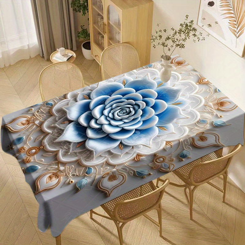 

Jit 1pc Waterproof Polyester Tablecloth - Square Woven Table Cover For Home, Dining, Kitchen, Living Room, Parties, Holiday Meals, - Oil-resistant, Machine Made, Decorative Table Linen