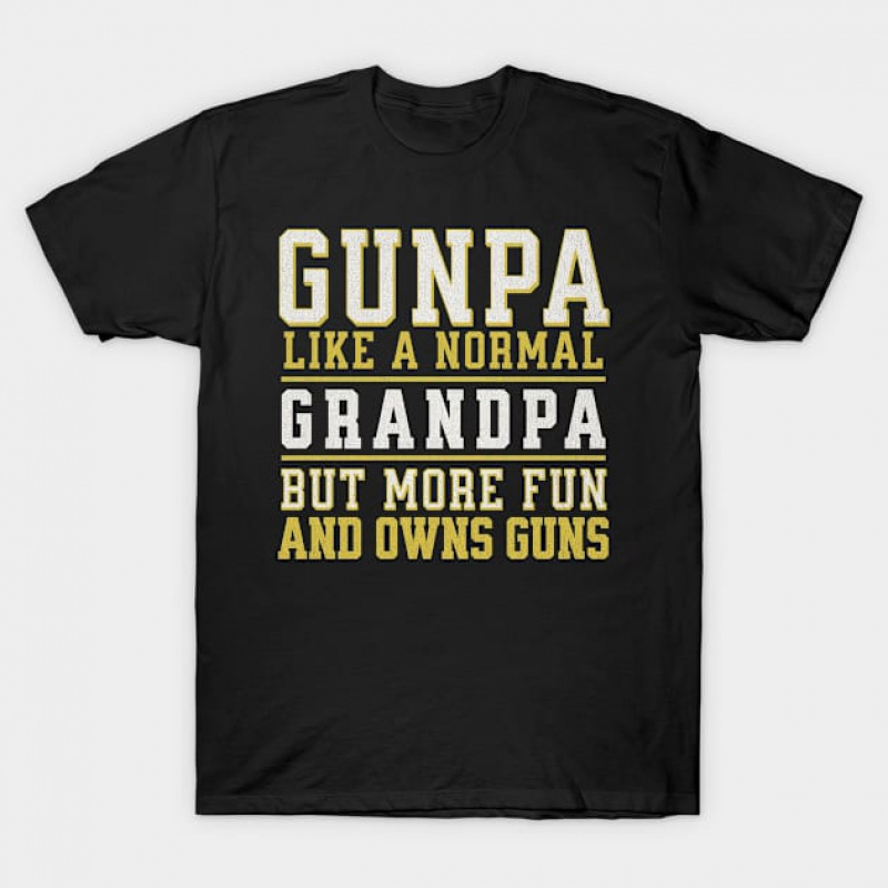 

Gunpa Like A Normal Grandpa But More Fun And Owns Funny Men's Short Sleeve Graphic T-shirt