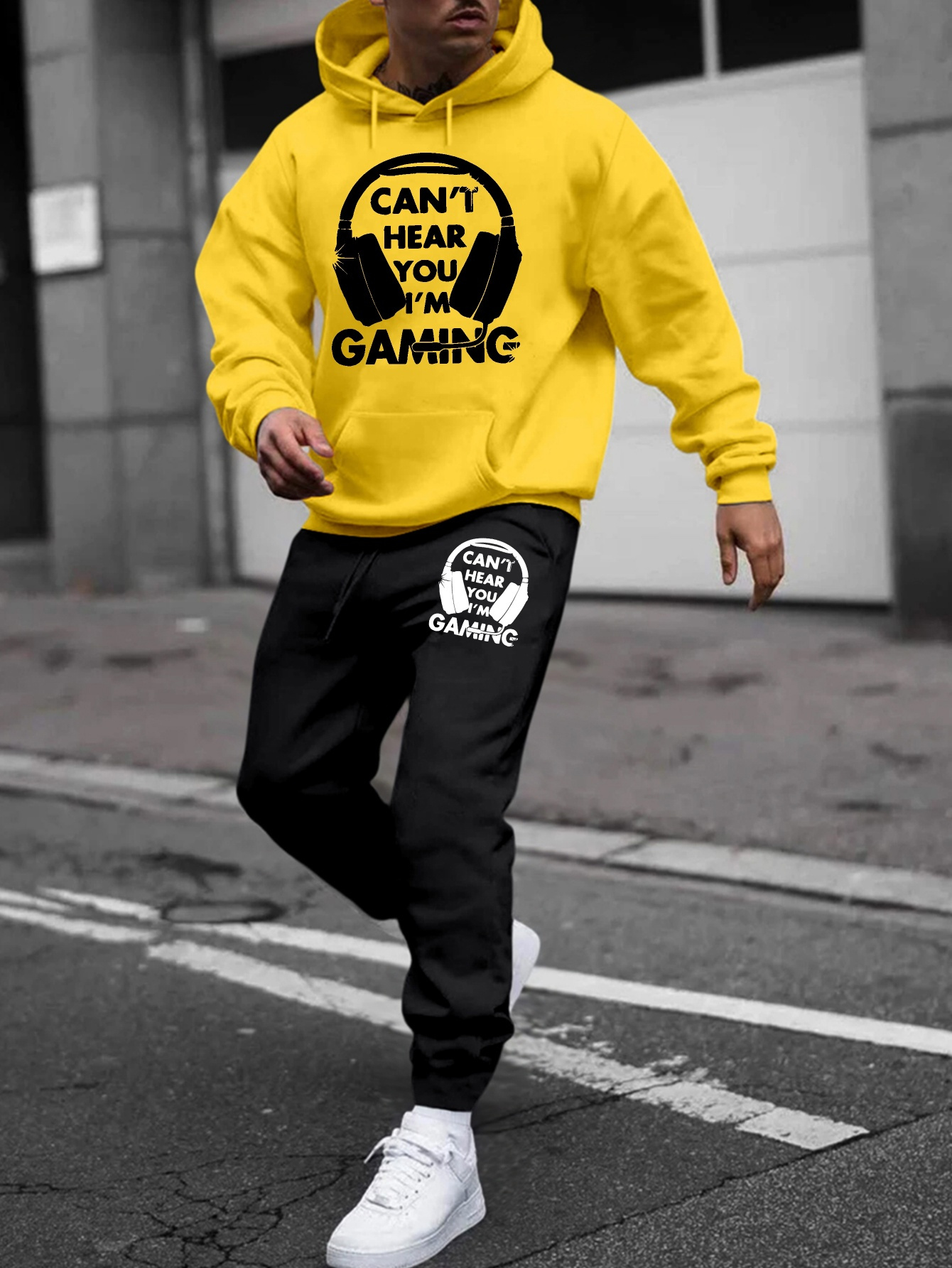 conjunto sudadera casual juego hombres sudadera punto Temu