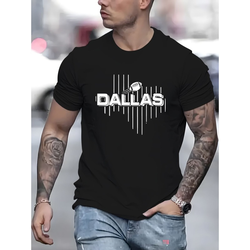 

Dallas-inspired Men's Summer T-shirt - Casual & Stylish Short Sleeve, Crew Neck Tee With Unique , Breathable Polyester