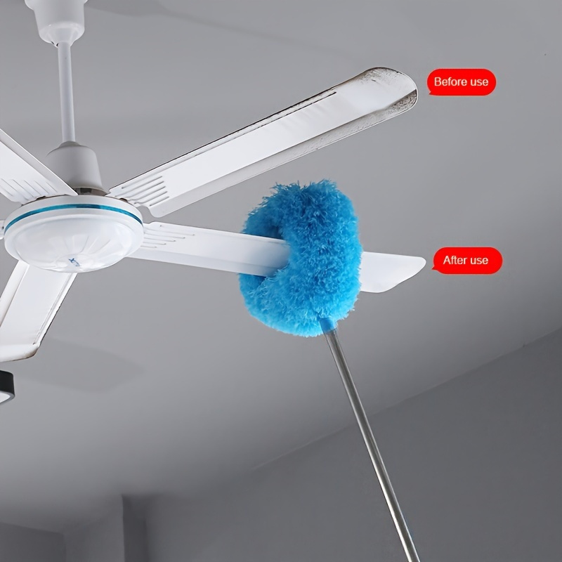 

[fast Arrival] 1pc Ceiling Fan Duster With Extension Pole - Microfiber Brush For High Ceilings, Furniture & Car Cleaning