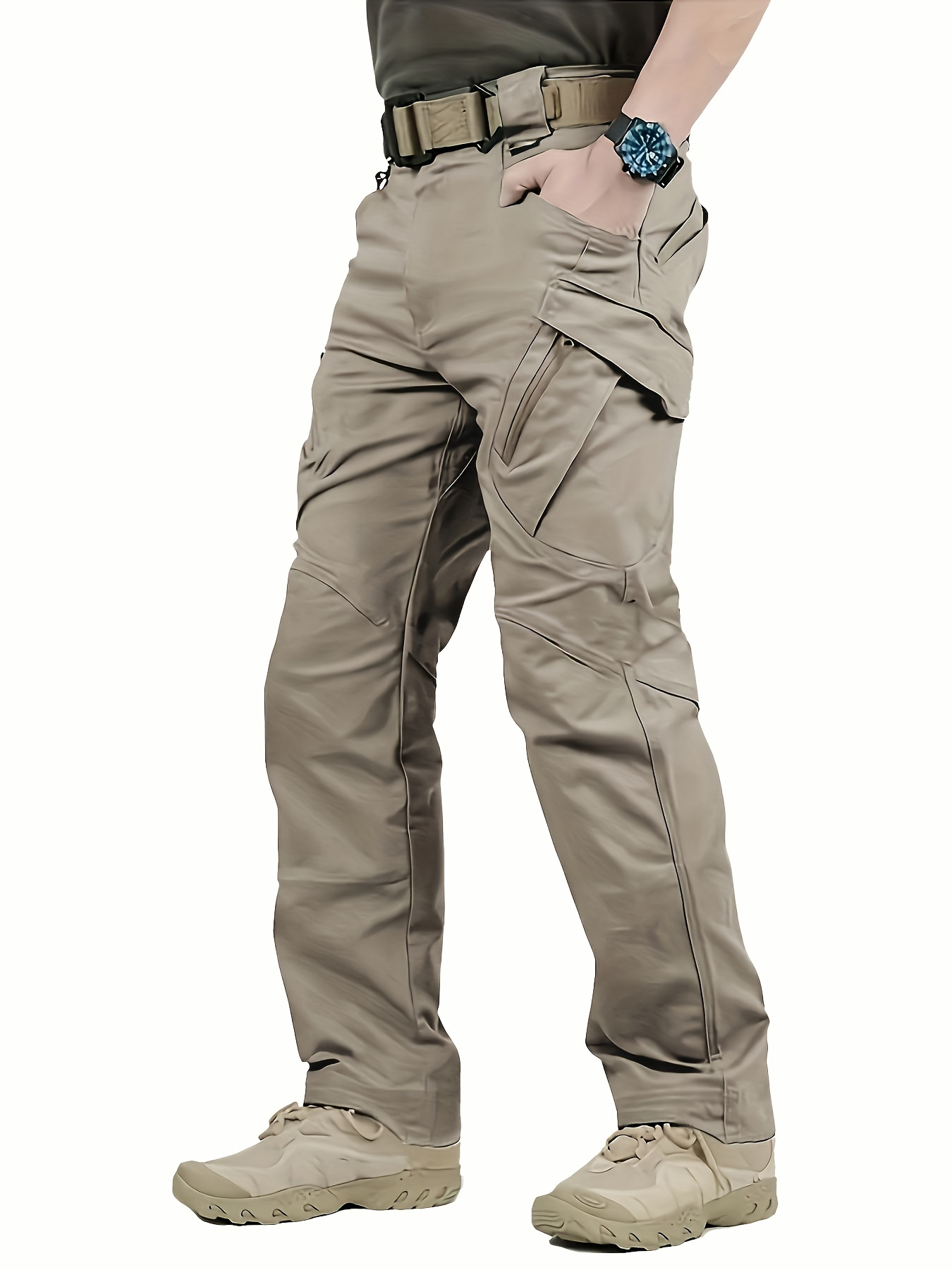 Mens High-Performance Tactical Cargo Pants, Sweatproof for Outdoor Hiking - Durable, Multi-Pocket Design, All-Weather Wear Resistance
