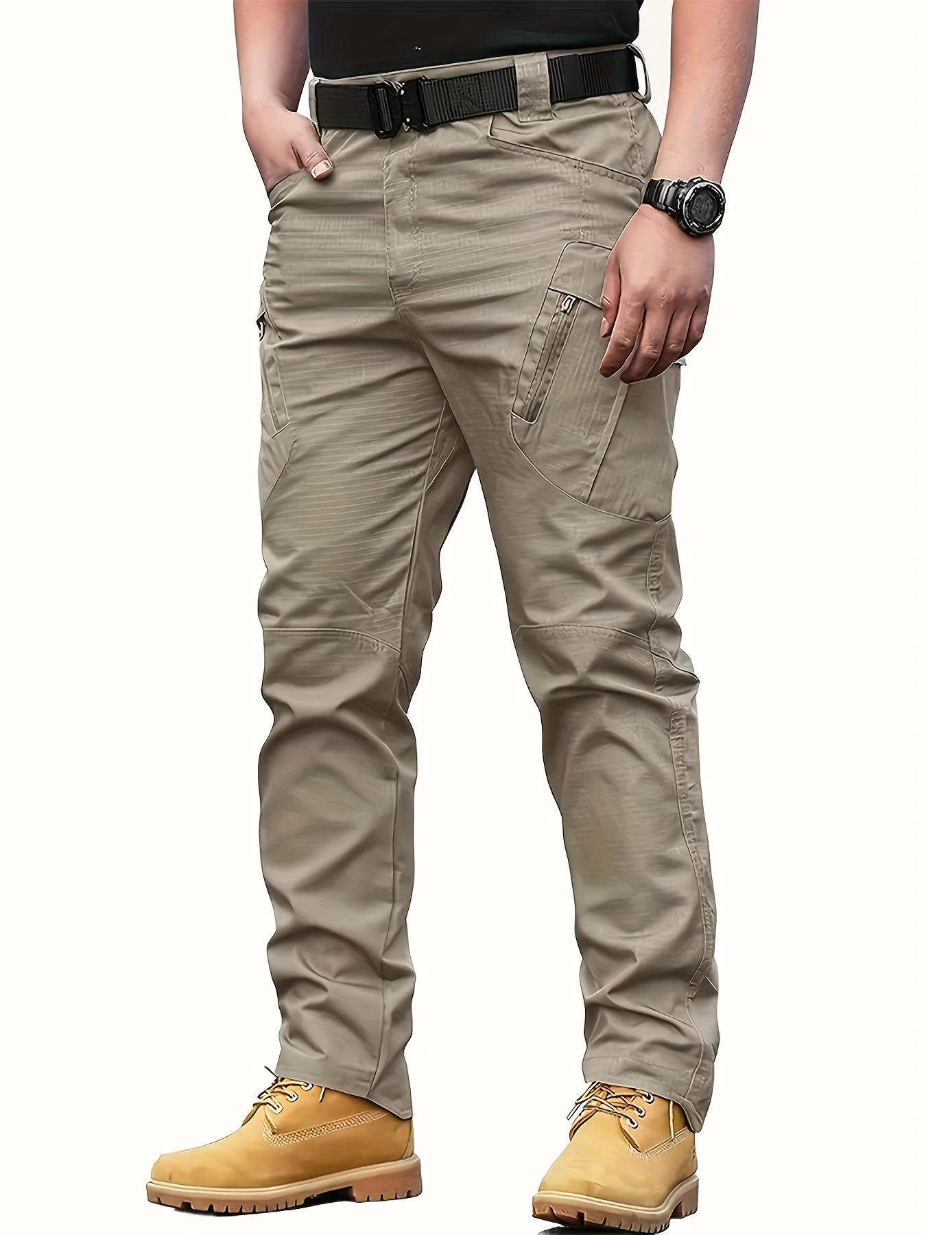 Mens High-Performance Tactical Cargo Pants, Sweatproof for Outdoor Hiking - Durable, Multi-Pocket Design, All-Weather Wear Resistance
