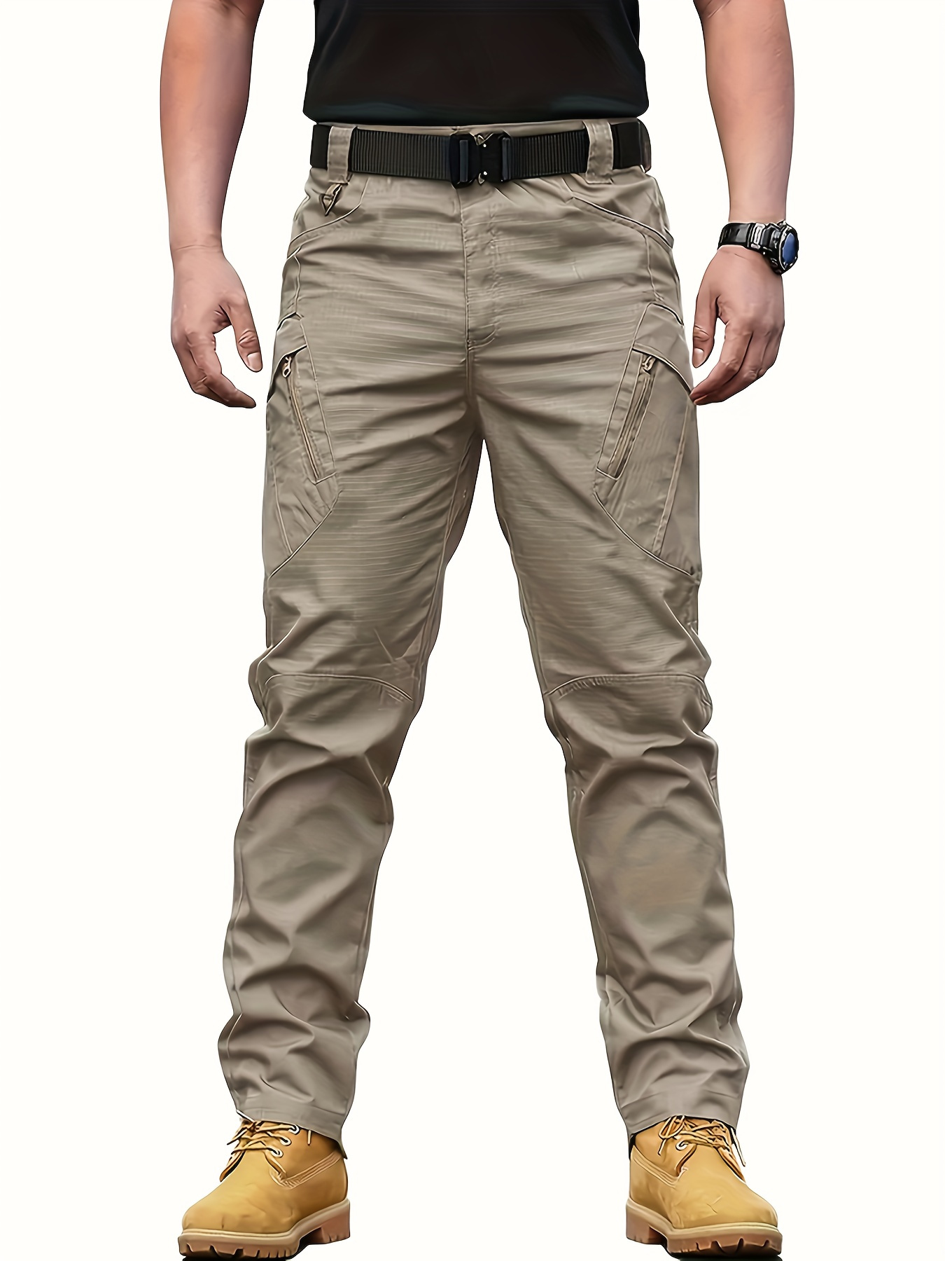 Mens High-Performance Tactical Cargo Pants, Sweatproof for Outdoor Hiking - Durable, Multi-Pocket Design, All-Weather Wear Resistance