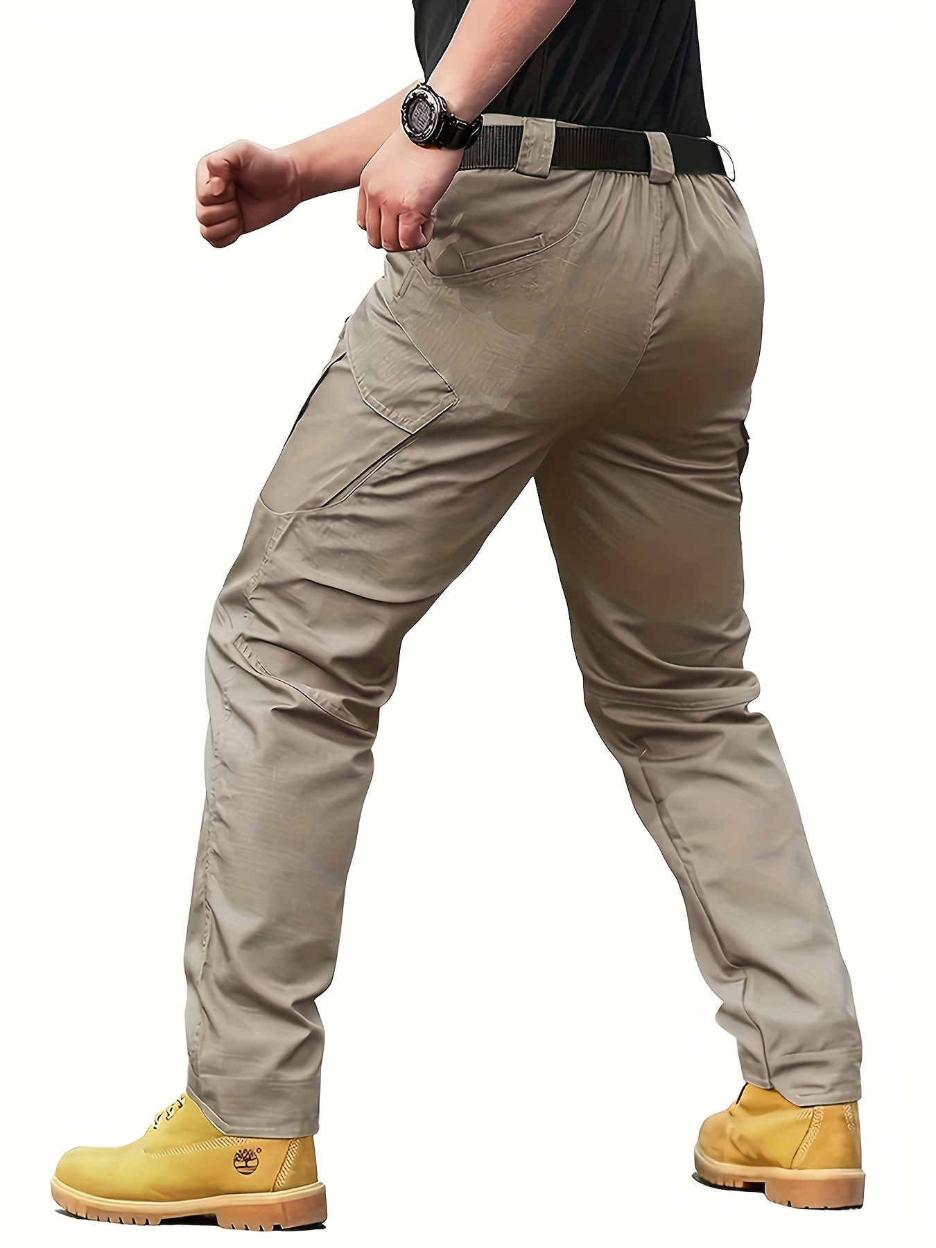 Mens High-Performance Tactical Cargo Pants, Sweatproof for Outdoor Hiking - Durable, Multi-Pocket Design, All-Weather Wear Resistance