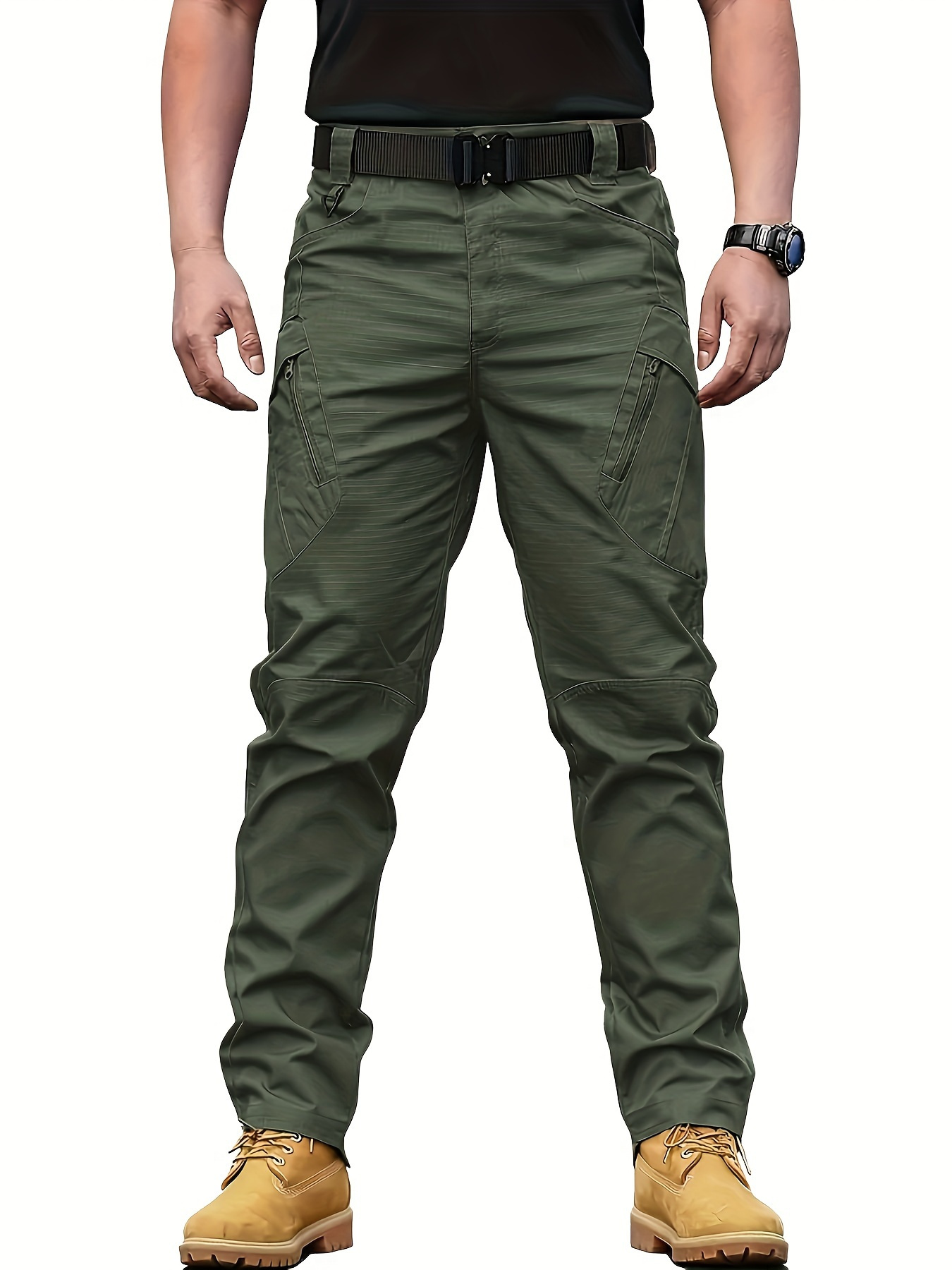 Mens High-Performance Tactical Cargo Pants, Sweatproof for Outdoor Hiking - Durable, Multi-Pocket Design, All-Weather Wear Resistance