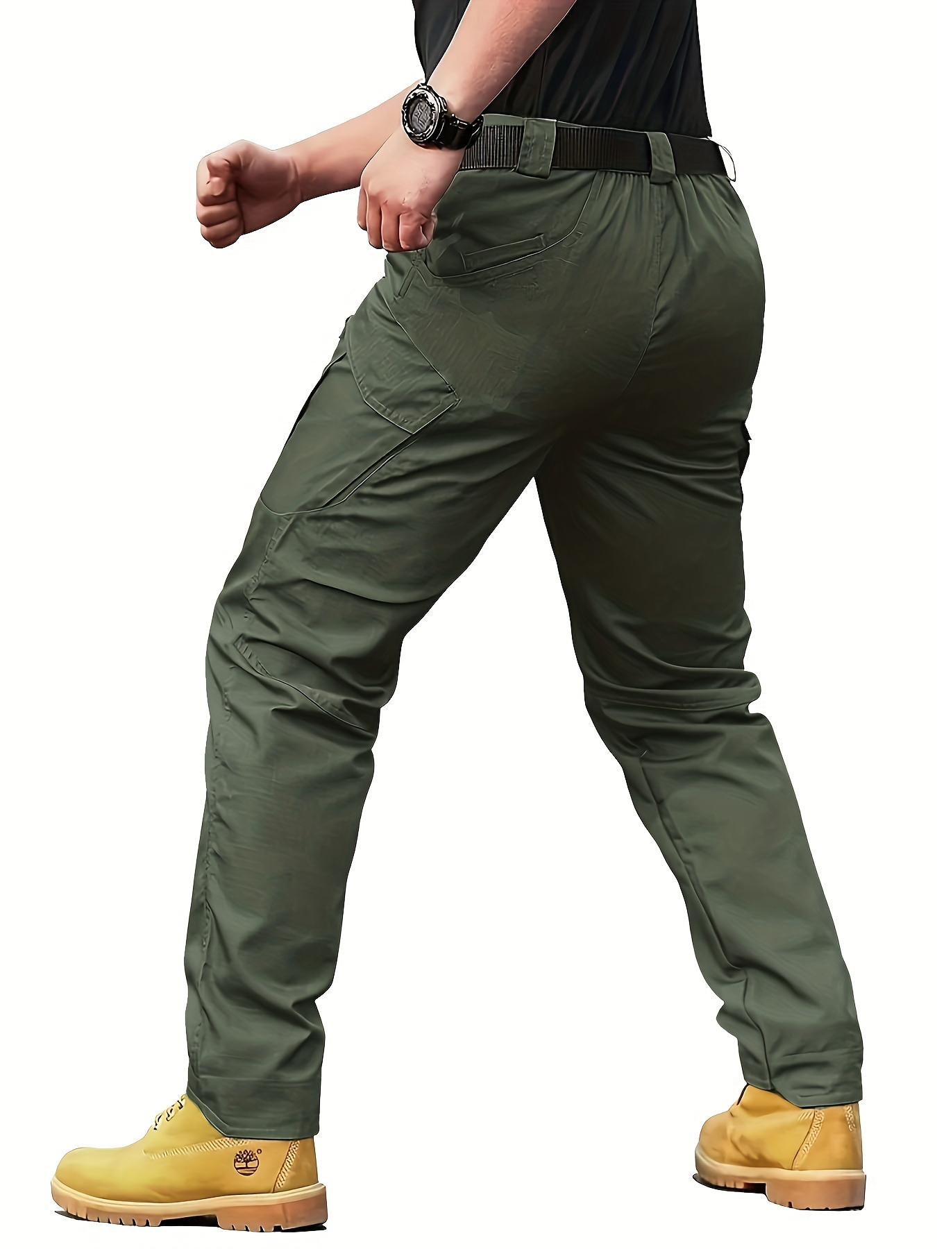 Mens High-Performance Tactical Cargo Pants, Sweatproof for Outdoor Hiking - Durable, Multi-Pocket Design, All-Weather Wear Resistance