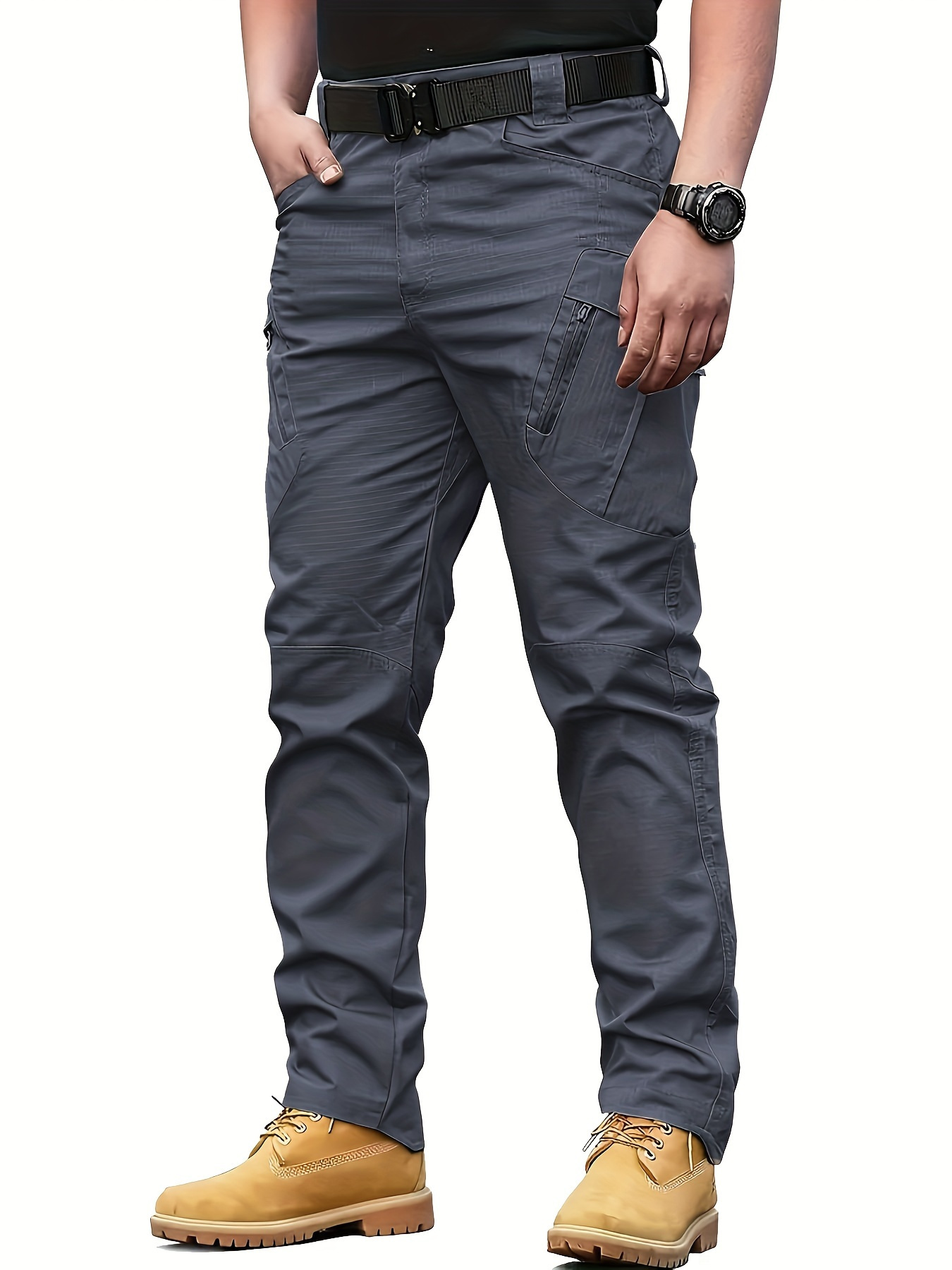Mens High-Performance Tactical Cargo Pants, Sweatproof for Outdoor Hiking - Durable, Multi-Pocket Design, All-Weather Wear Resistance