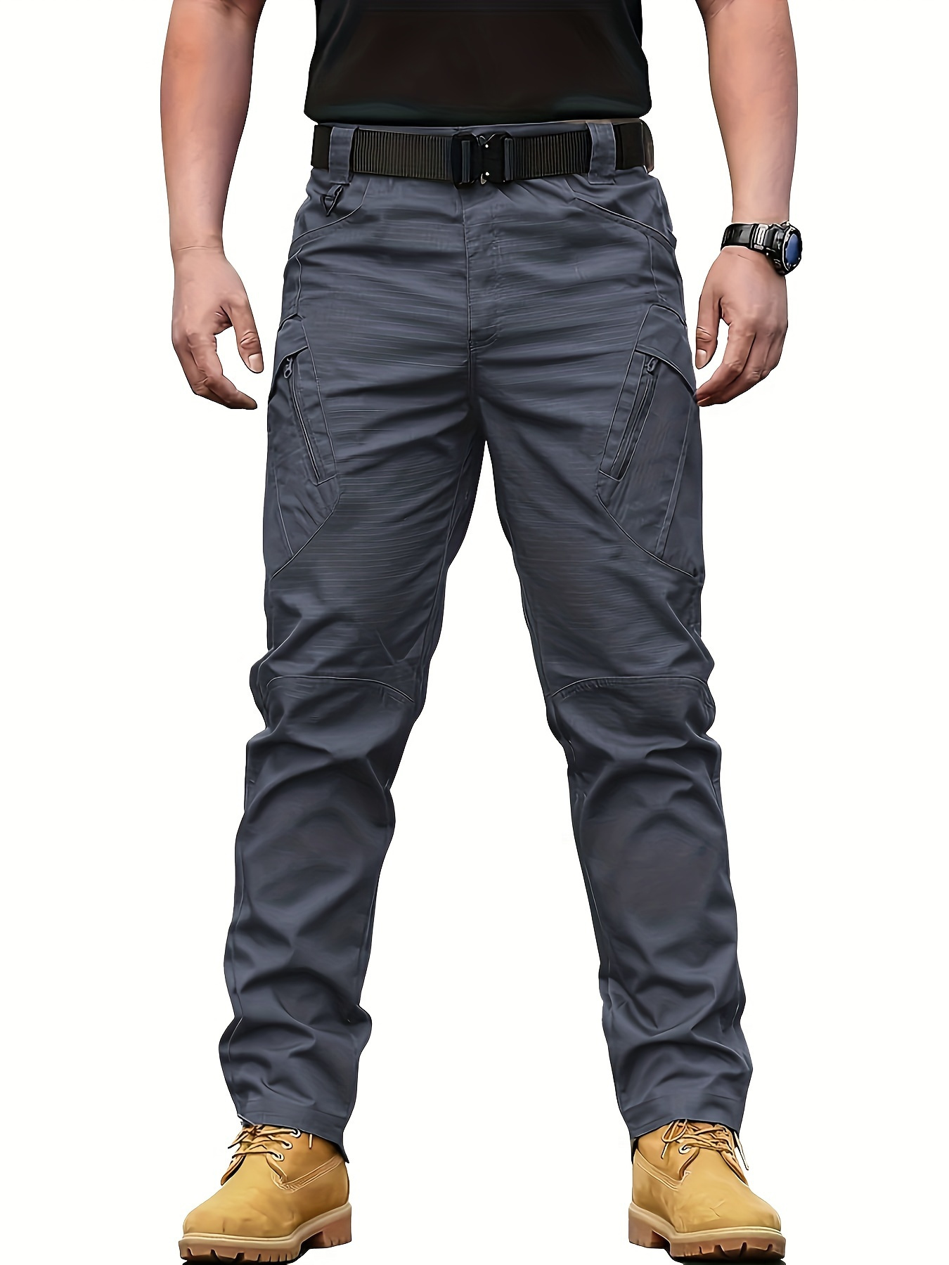 Mens High-Performance Tactical Cargo Pants, Sweatproof for Outdoor Hiking - Durable, Multi-Pocket Design, All-Weather Wear Resistance