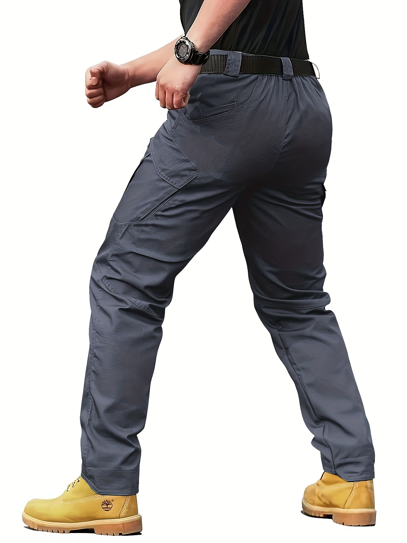 Mens High-Performance Tactical Cargo Pants, Sweatproof for Outdoor Hiking - Durable, Multi-Pocket Design, All-Weather Wear Resistance