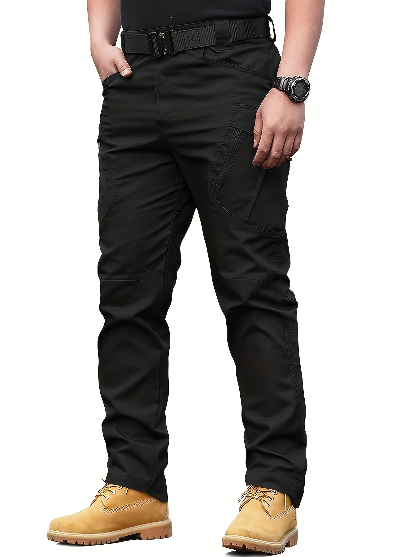 Mens High-Performance Tactical Cargo Pants, Sweatproof for Outdoor Hiking - Durable, Multi-Pocket Design, All-Weather Wear Resistance