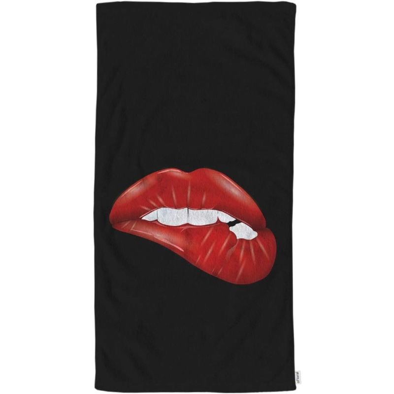 

& Absorbent Hand Towel With Sexy Design - Bathroom, Beach, Spa, Gym, Yoga | Machine Washable Polyester | 18x26 Inches, Black Background, Washcloths, Face Towel