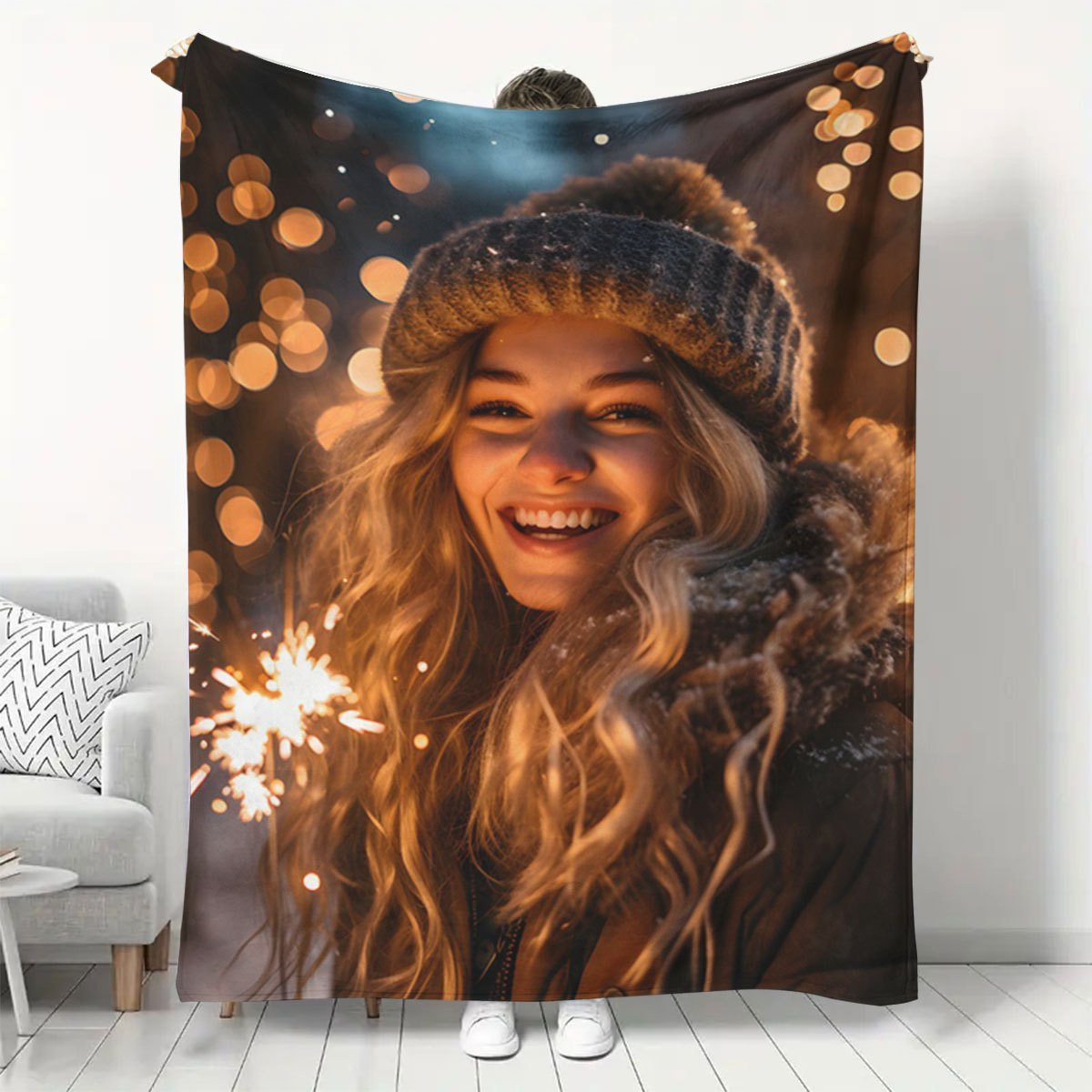 

1pc Custom Diy Personalized Photo Blanket Picture Online Generation Flannel Blanket Merchandise - Custom Warm Photos, Soft And Warm, Suitable For Couch, Bed, Office, Car And - All Gifts For Men Women