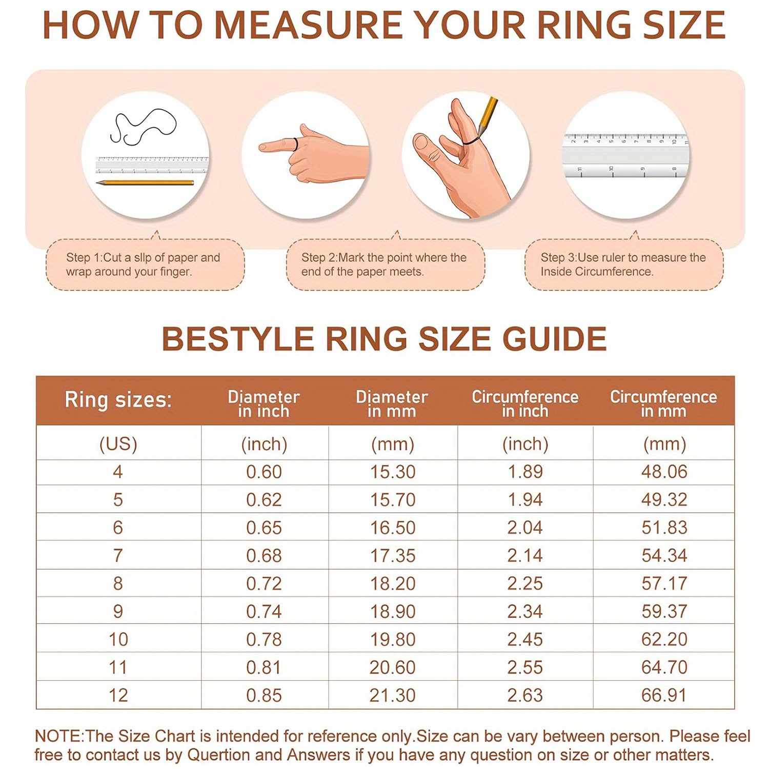 Stainless Steel Women's Moon and Stars Ring Stackable Crescent Star Ring Gift