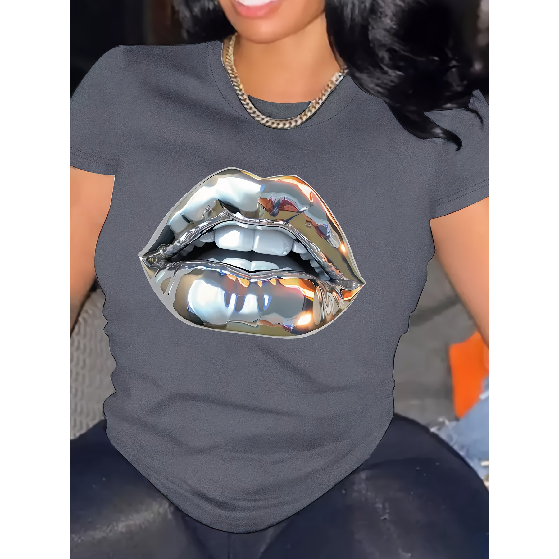 

Plus Size Printed T-, And Summer -sleeved Top, Women's Plus Size Clothing