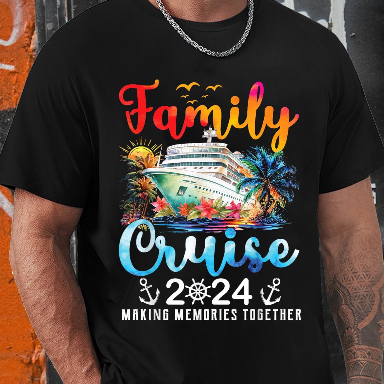 

Family Trip 2024 Family Cruise Matching T-shirt, Men's Fun Graphic T-shirt, Short Sleeve Novelty T-shirt Classic Fit, Crewneck, T-shirt