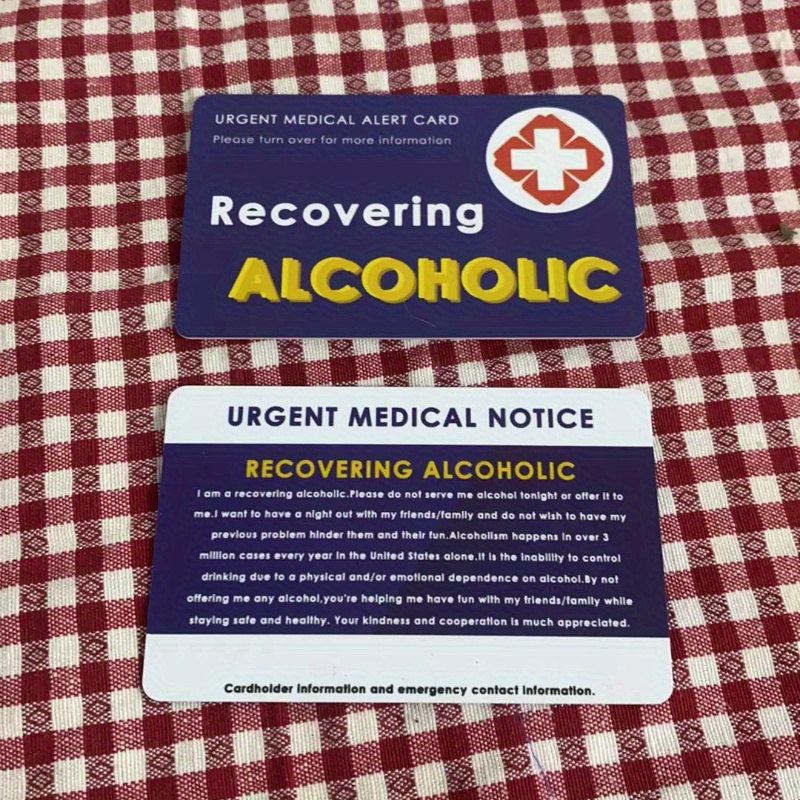 TEMU A Set Of Warning Wallet Cards For , Suitable For Post- Stress , Autism, Anxiety, Alcohol Withdrawal, Etc., Made Of Pvc Material, Designed In A
