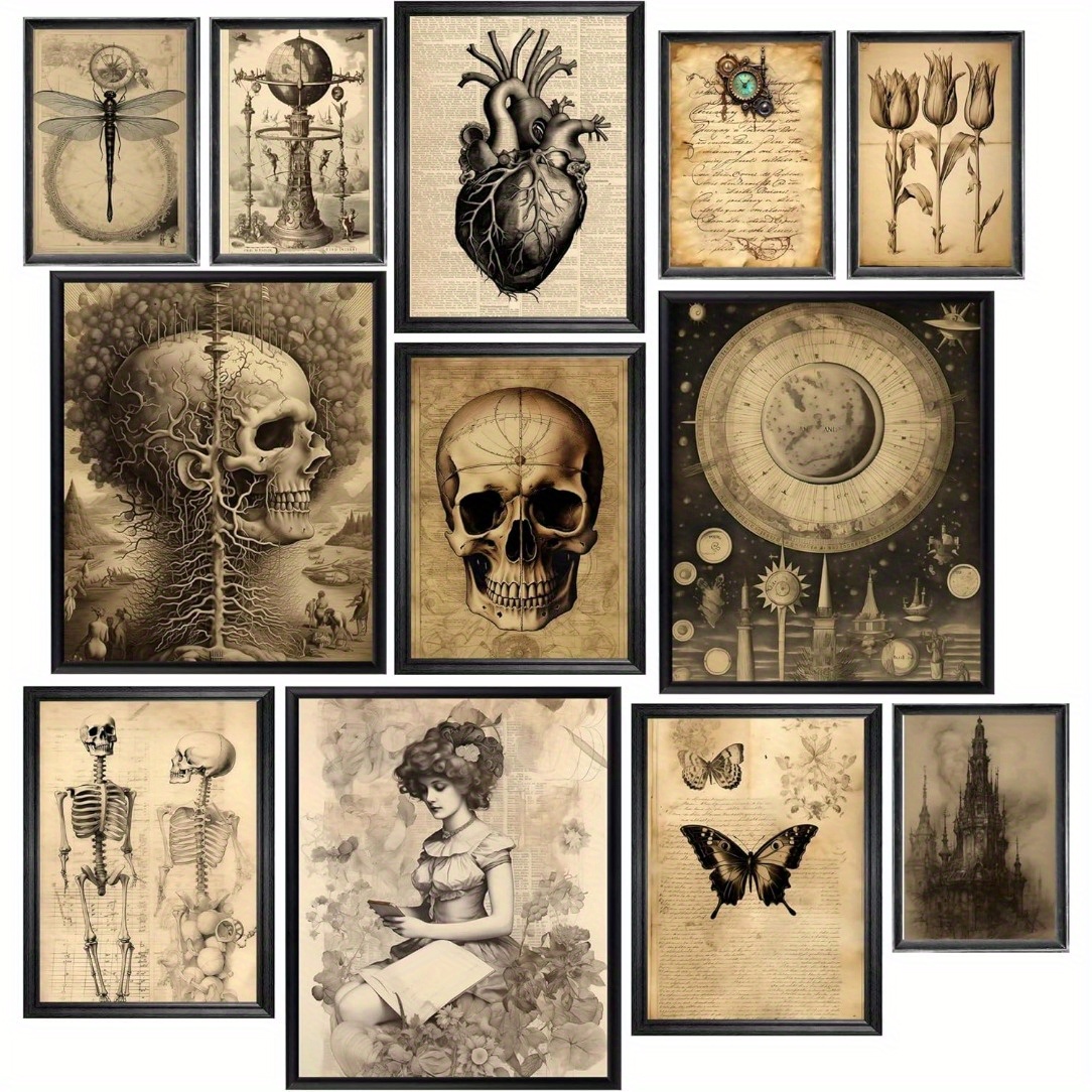 

12pcs Set - Gothic Wall Decor, 8x10" Prints For Use, Room Decor