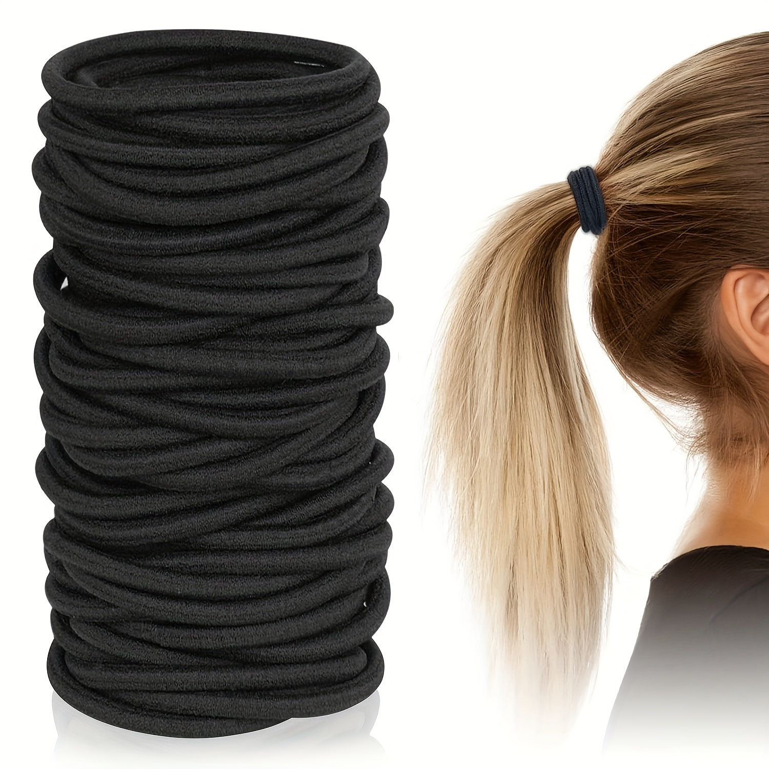 

pièces de de cheveux élastiques unicolores - Porte-queue antidérapants pour coiffures tendance - - Simple et élégant