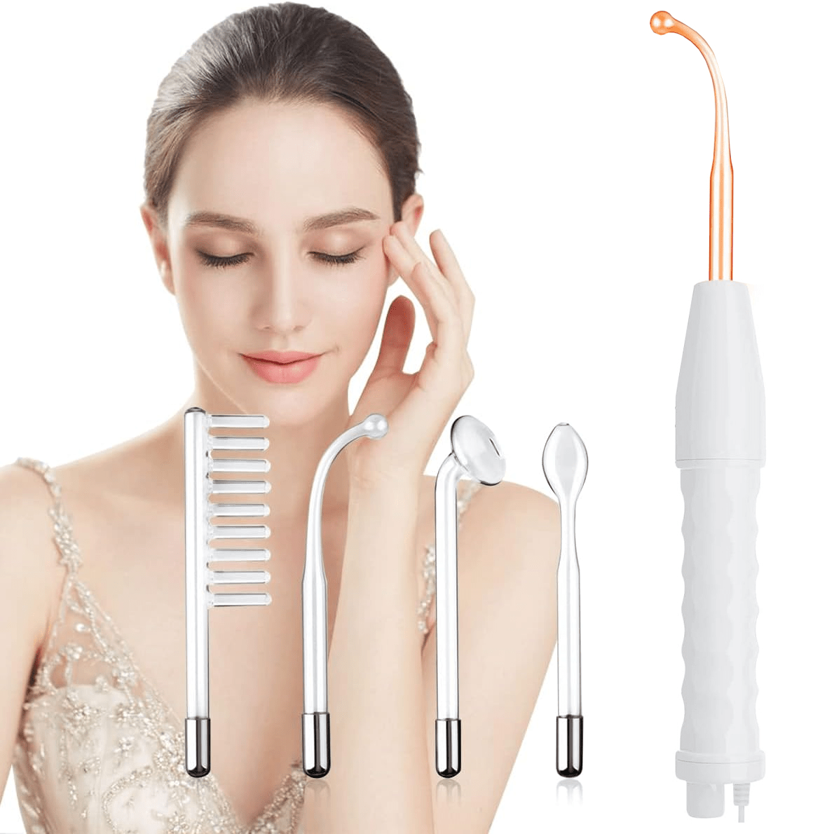 

[1pc Portable High Frequency Skin Wand] Plavogue High Frequency Skin Wand Machine, Handheld Beauty Device, Unscented, With Us Plug, 110v, Plug Powered, For Women, Gift Idea