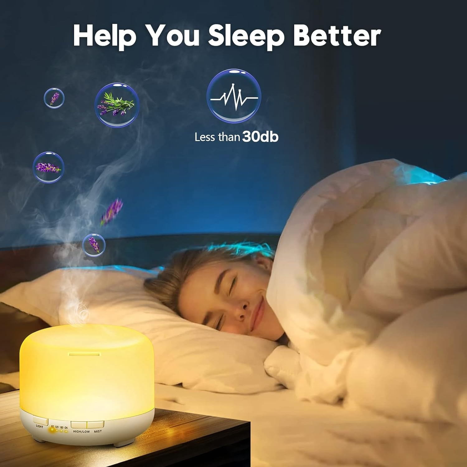 1pc aromawave 500ml aromatherapy oil diffuser with remote control usb powered ultrasonic essential oil humidifier large room fragrance dispenser no battery required details 2