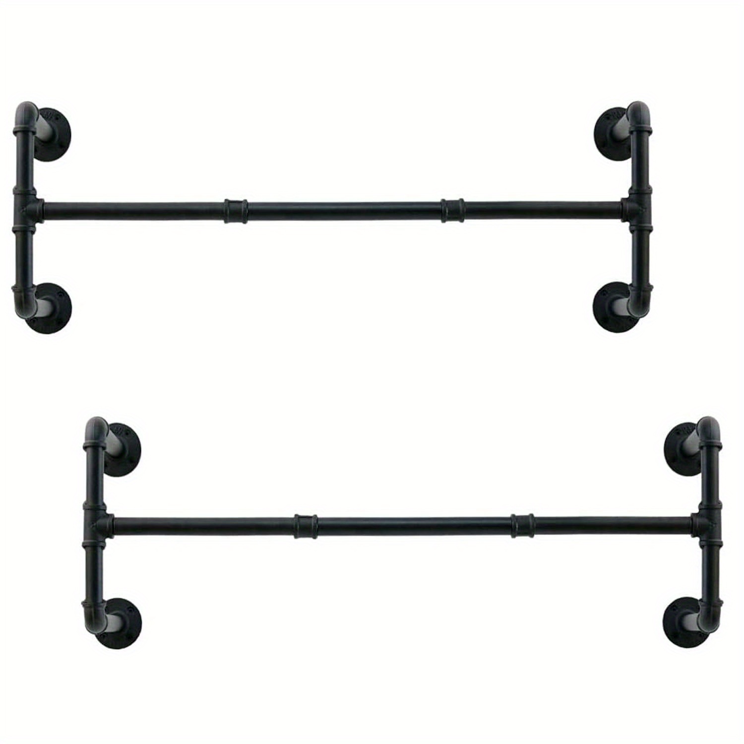TEMU 2pack Wall Mounted Garment Rack Pipe Clothing Rack Industrial Laundry Rack Heavy Duty Garment Bar Space-saving Hanging Clothes Rack 4 Base