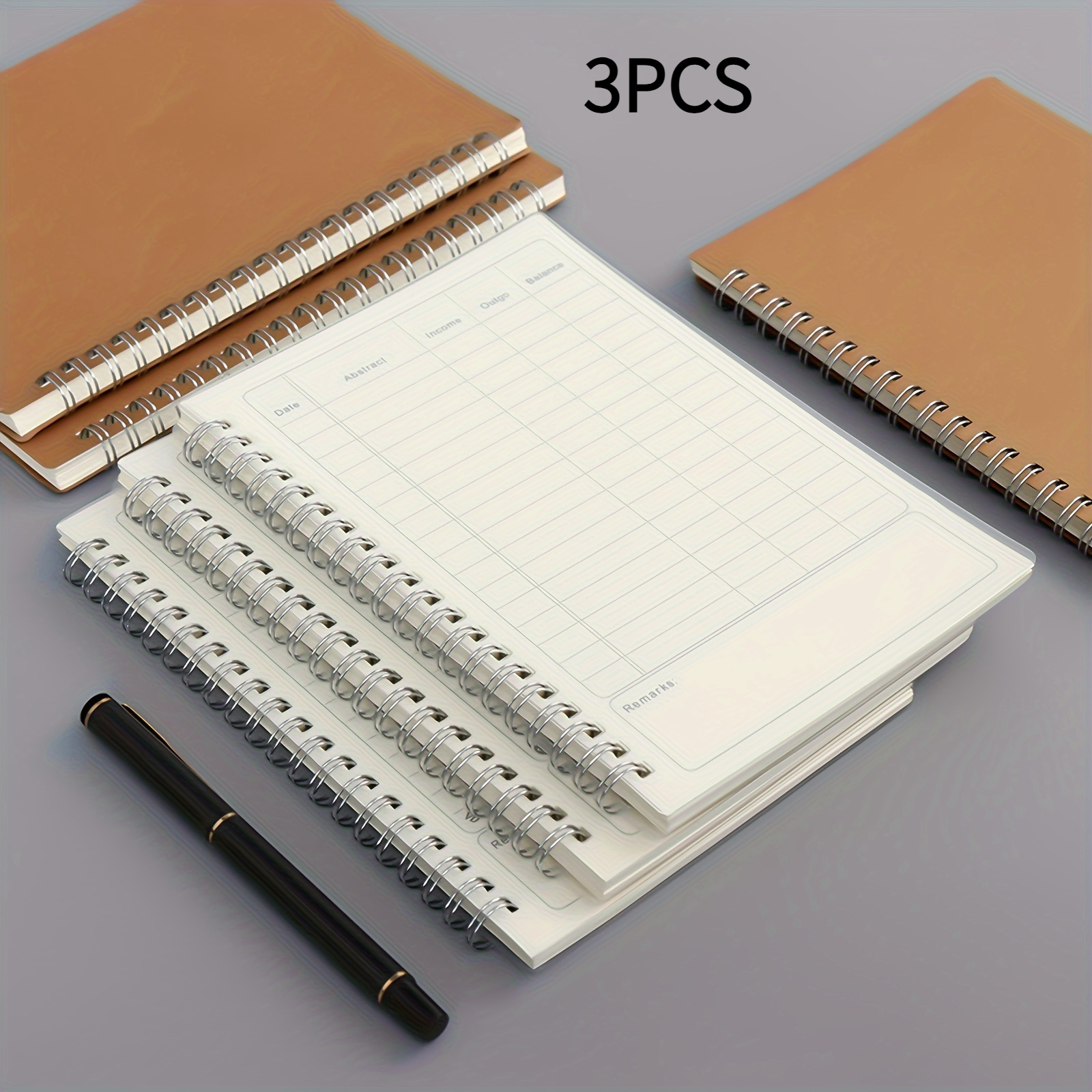 3pcs Accounting Journal, Household Overhead Ledger Register, 60 Pages -- Perfect For Home, Office, And School Use
