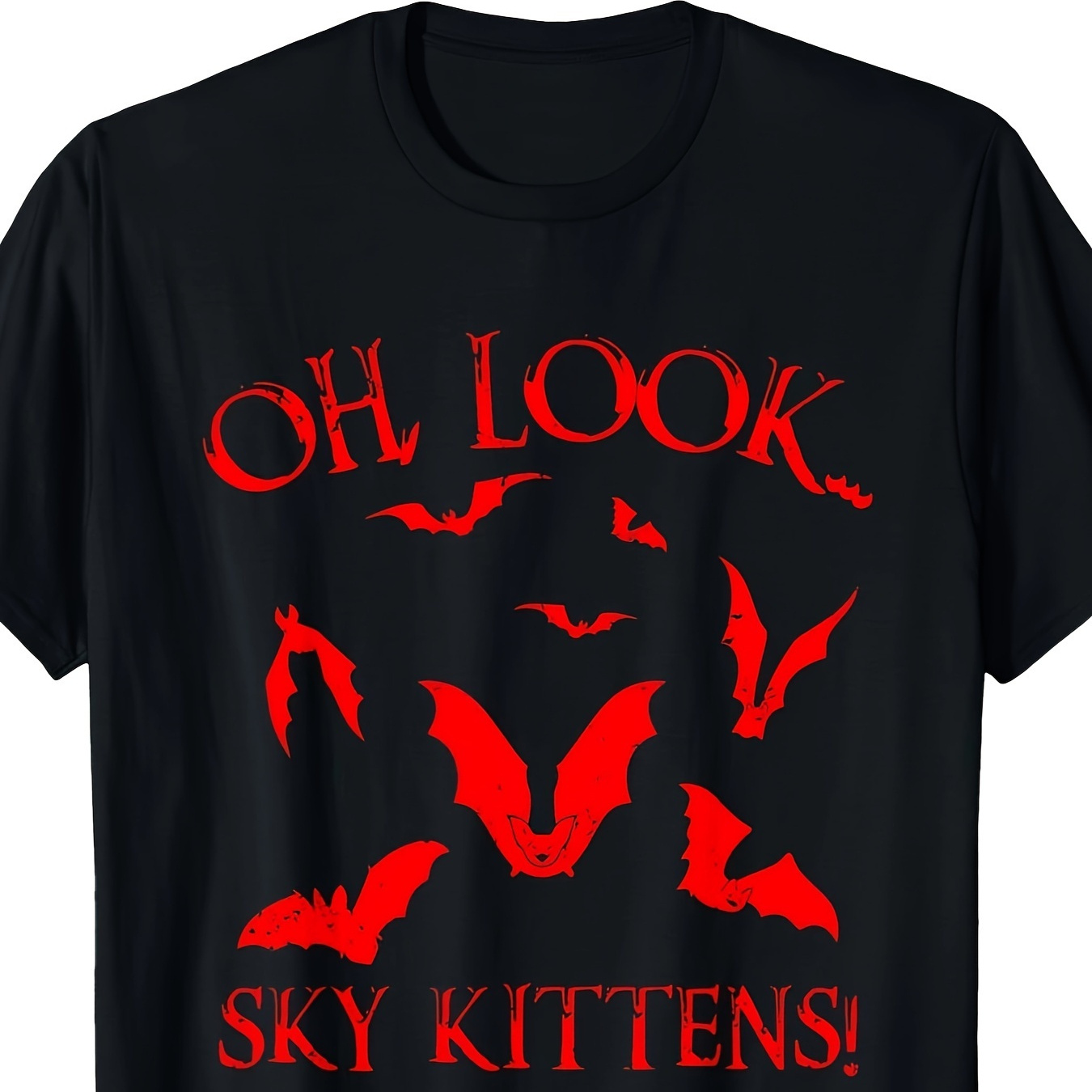 

Fun Bat Enthusiast Gifts Suitable For Men, Cool Sky Kitten Horror T-shirt