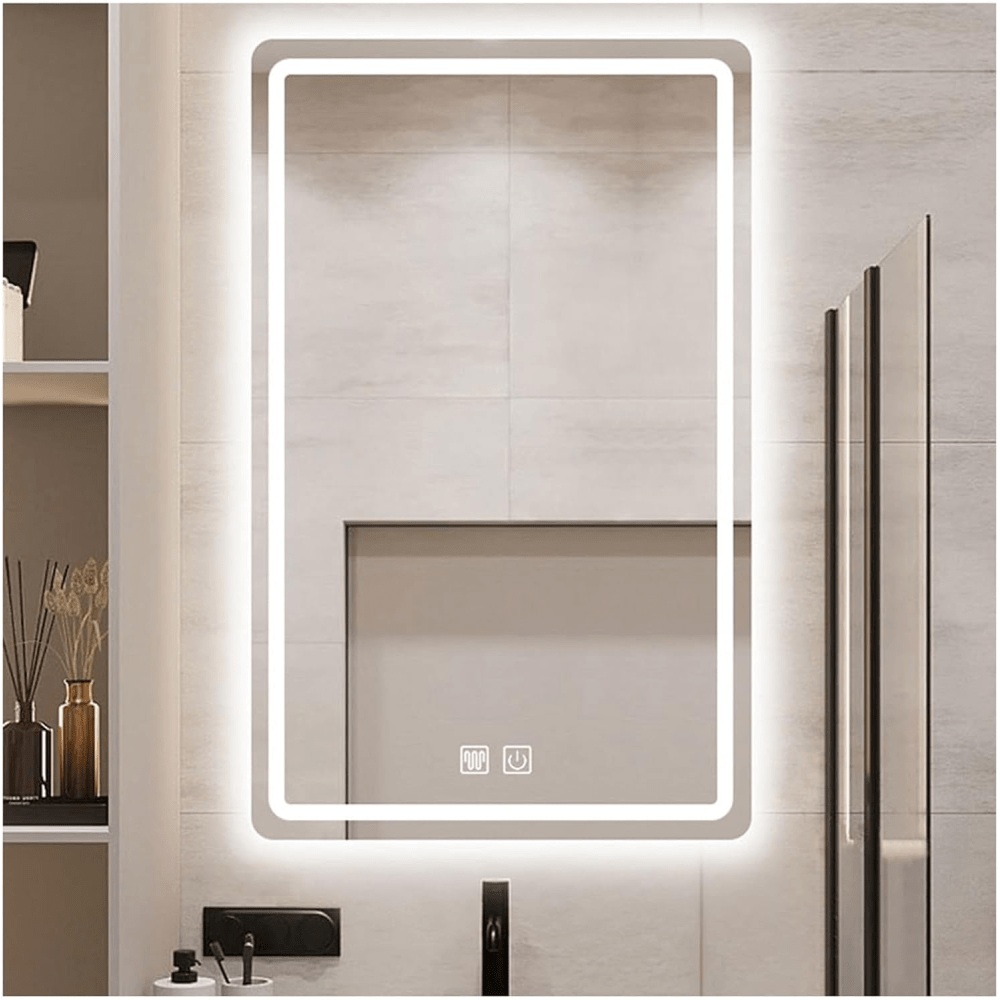 

Led Bathroom Mirror 24"x 32", Stepless Dimmable Wall Mirrors With Anti-fog, Shatter-proof, Memory, 3 Colors Vanity Mirror (horizontal/ Vertical)