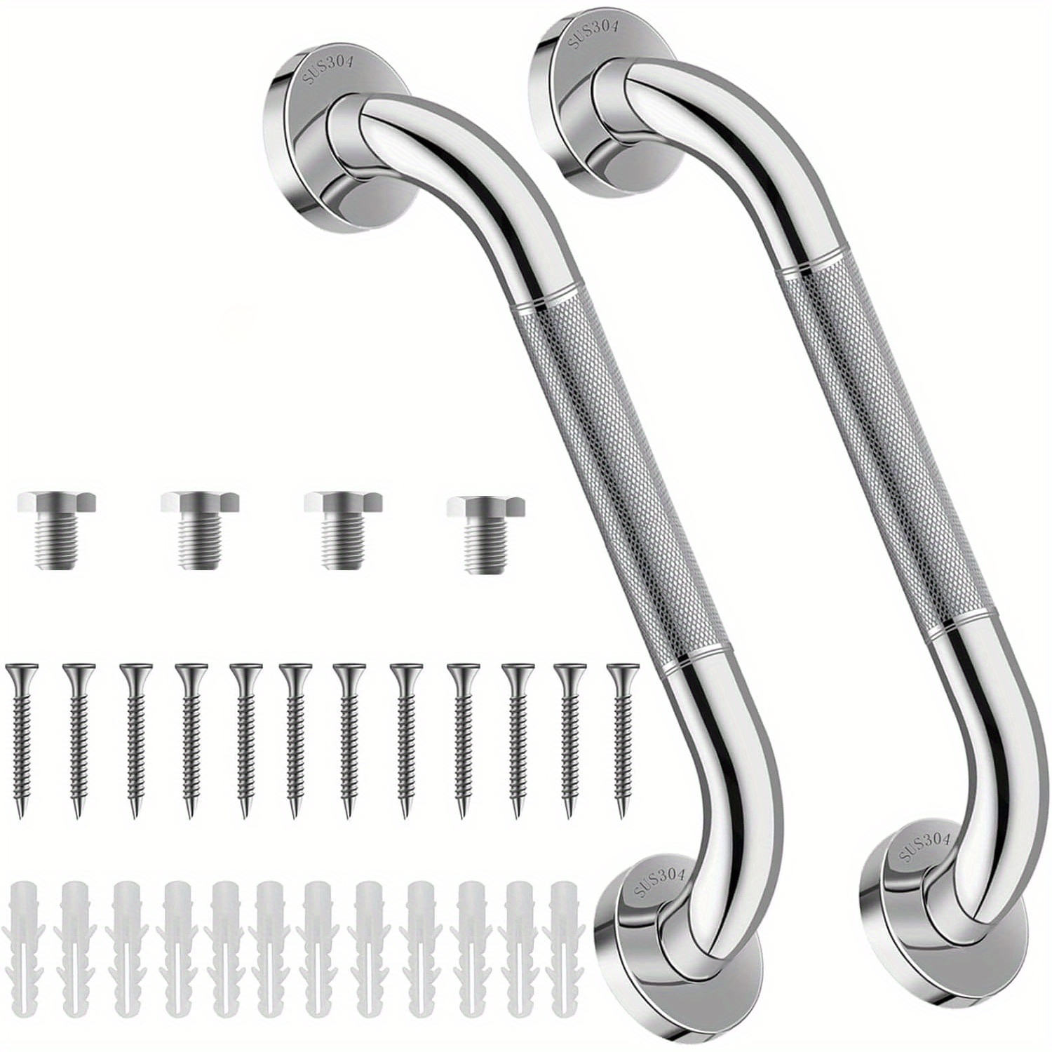 TEMU A Shower Handle Made Of Stainless Steel, Complete With Mounting Screws, Designed For . This Durable And Slip-resistant Is Essential For Bathtubs