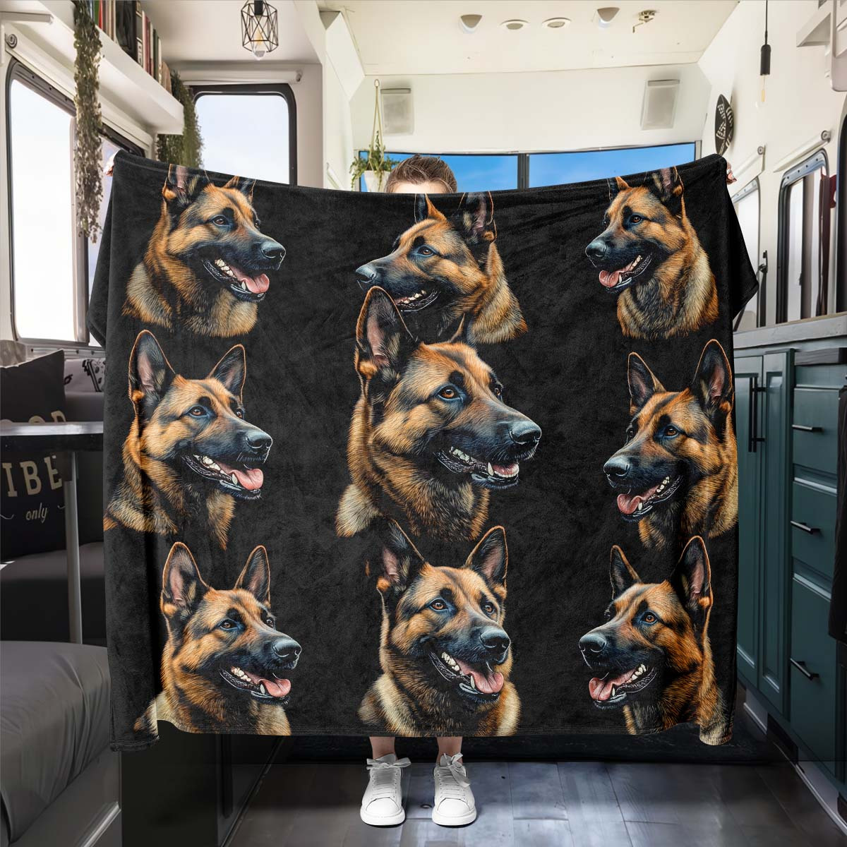 

Belgian Malinois-themed Flannel Car Nap Blanket - All-season Soft Polyester Throw For Vehicle Interior Accessories