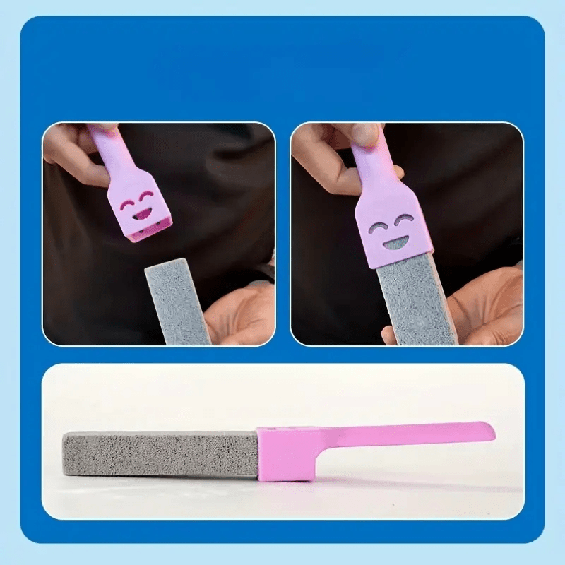 2 pack long handle pumice stone toilet brush no dead   brush powerful lime scale remover for bathroom   cleaning cordless home cleaning tools details 2