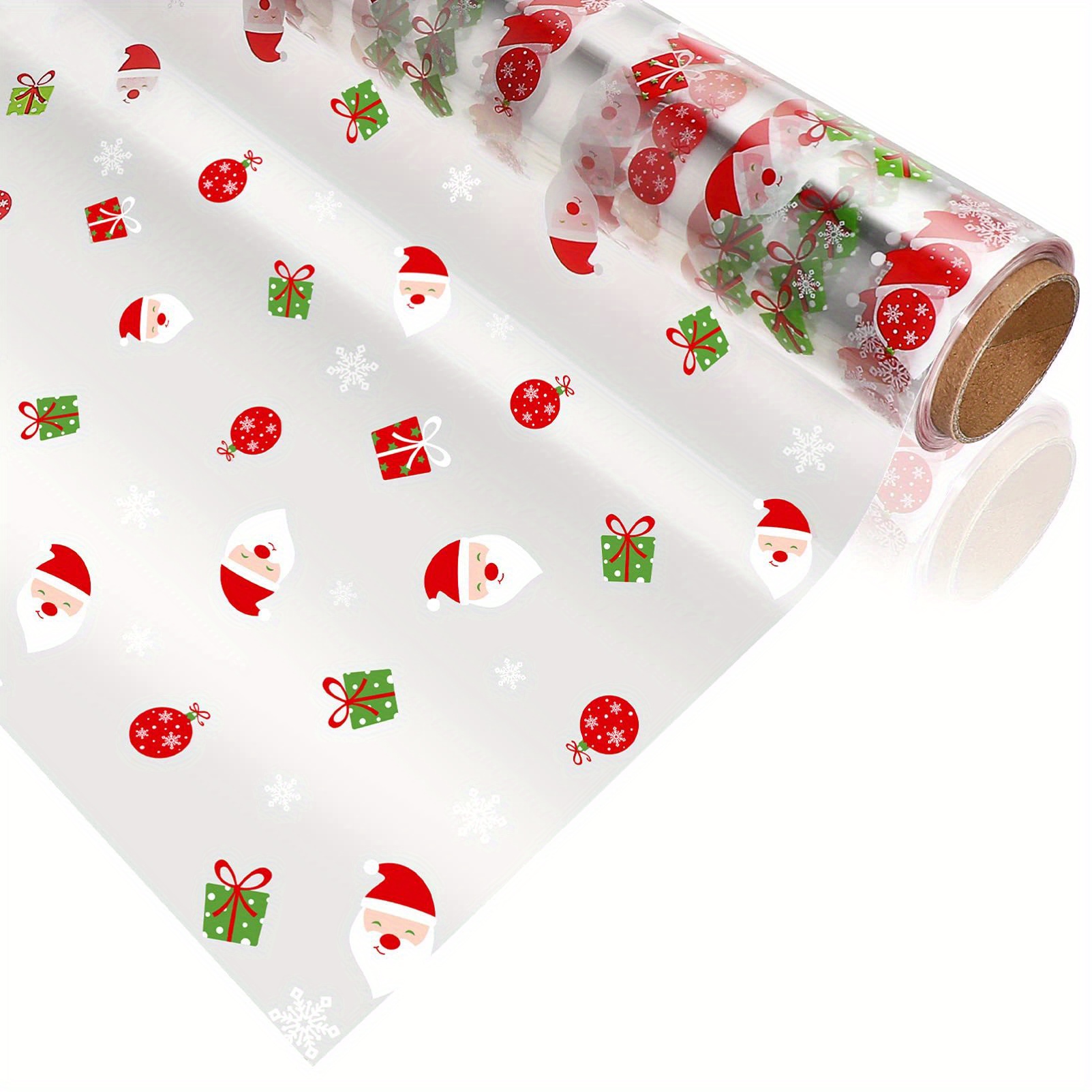 

Christmas Cellophane Wrap Roll - 2.5 Mil Thick, For Gifts, Baskets, Candies & Crafts, Transparent, 15.7" X 100ft