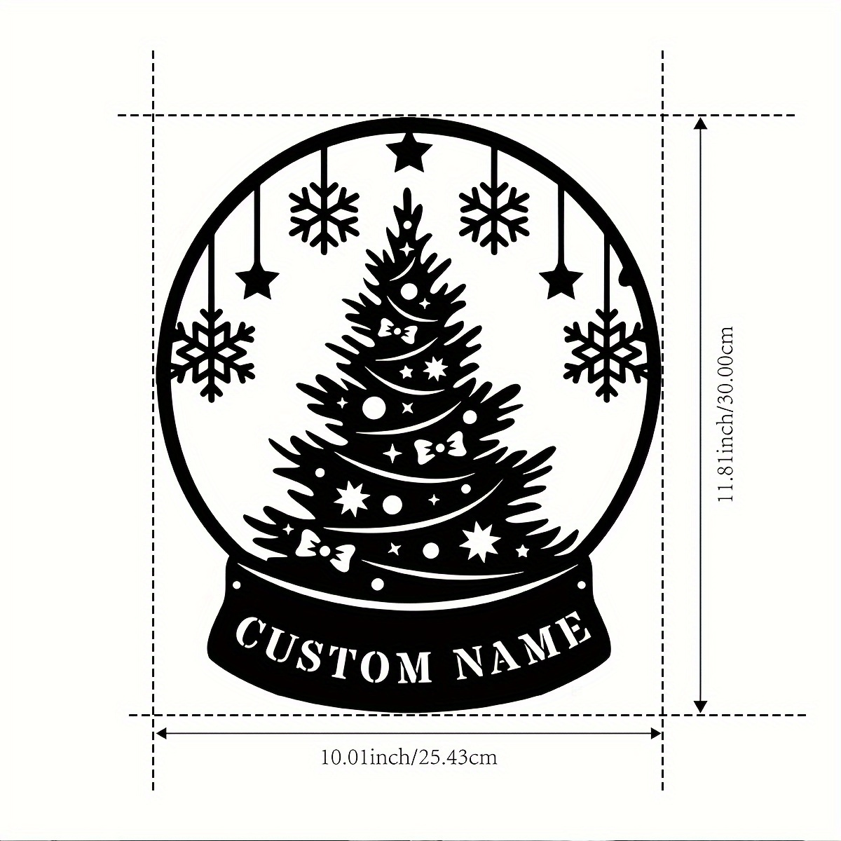 customizable metal christmas tree wall sign personalize with   name rustic indoor outdoor decor   holiday gifts details 2