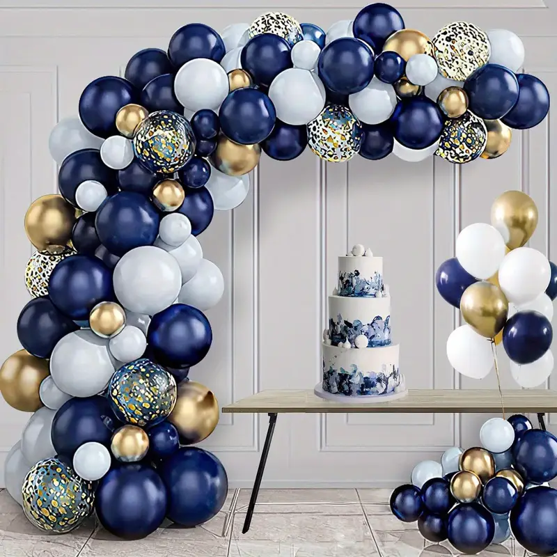 44pcs navy blue set blue golden metallic Temu