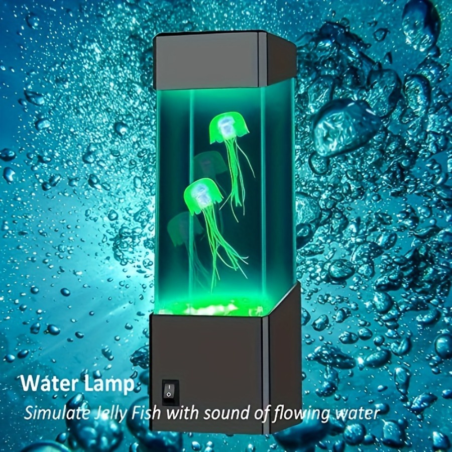 

Usb-powered Jellyfish Lava Lamp With Realistic Effect - Adjustable Ambient Lighting, Tropical Style Desk Decor For - Ideal Gift For Men And Women, Desk Lamp