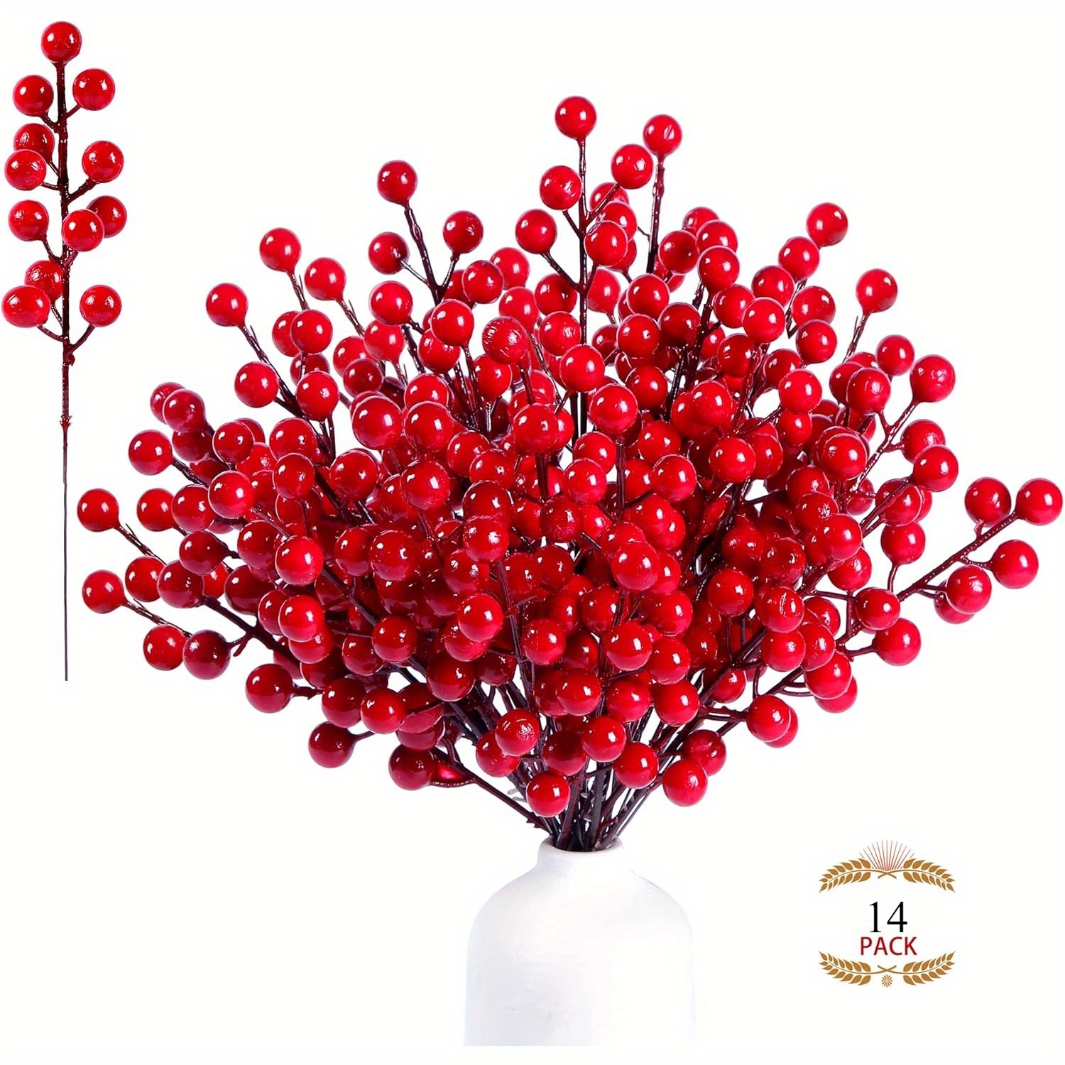 

14 Packages Of Artificial Stems 8.9" Christmas Decorated Christmas Tree Holiday Diy Crafts Christmas Ornaments Wedding Home Decorations