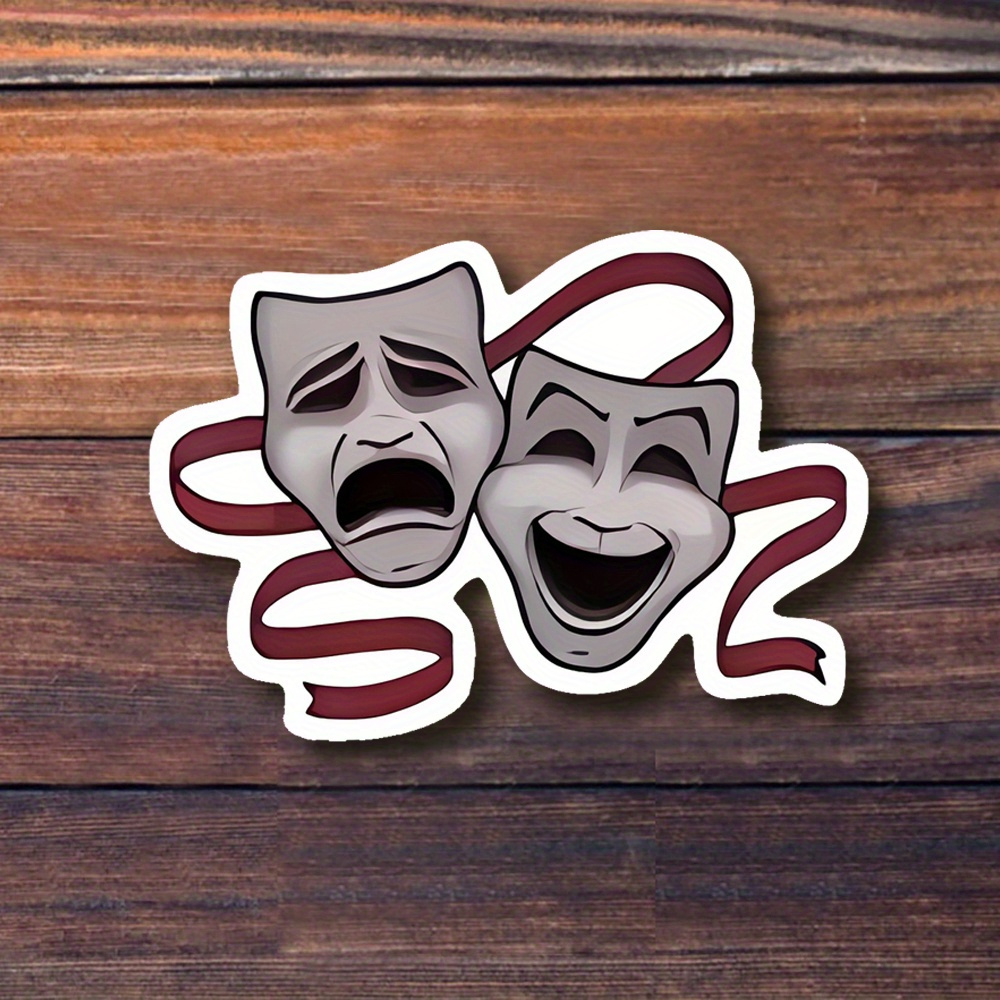 

5- Comedy & Masks - For Laptops, Water Bottles, | Decal For Theater