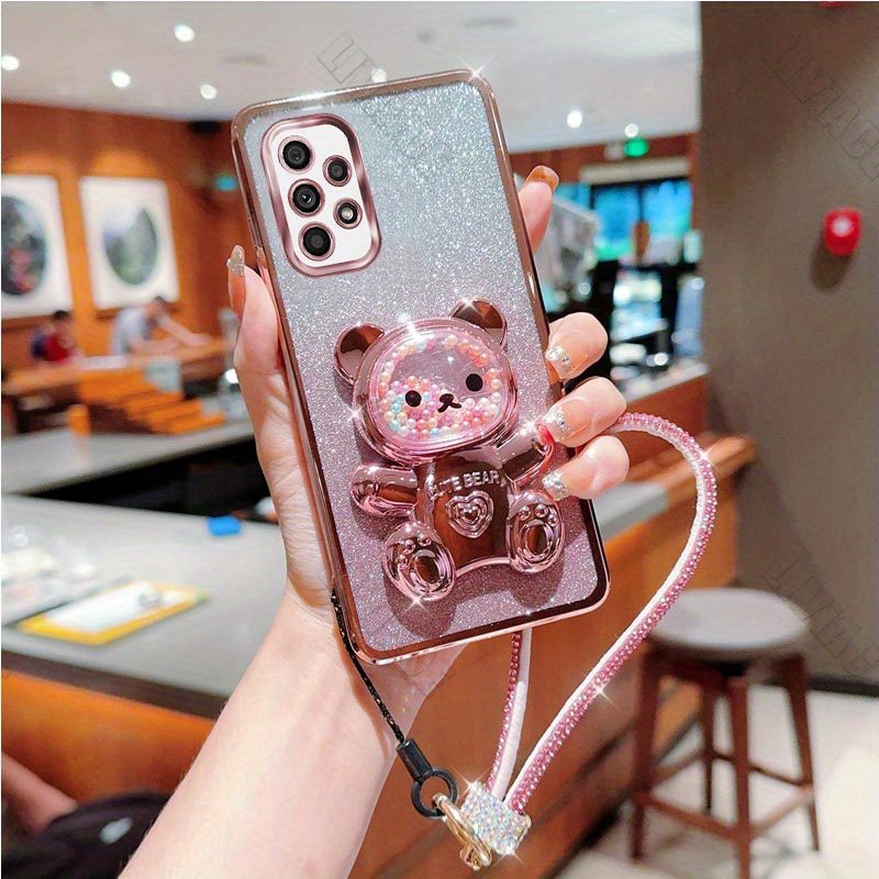TEMU A Phone Case Featuring A Glitter With A 52 Diamond Strap, Compatible With Galaxy A52, A52s, A53, A73, A33, And A72 Models, Supporting 4g And