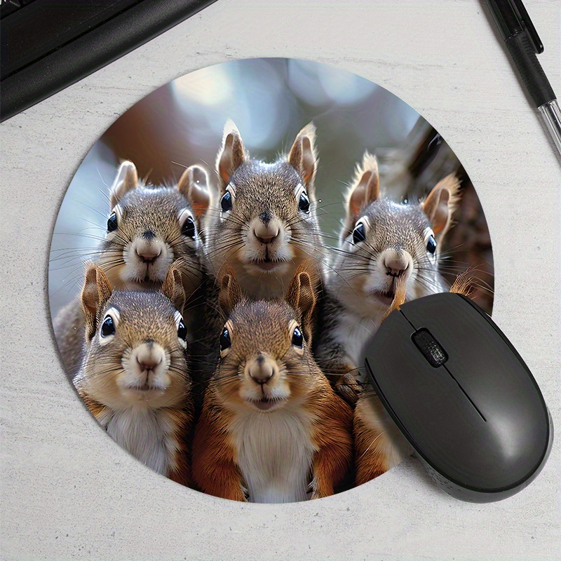 

1pc Mouse Pad , Textured , Pattern Round Desk Mat For Gamers, , Study -