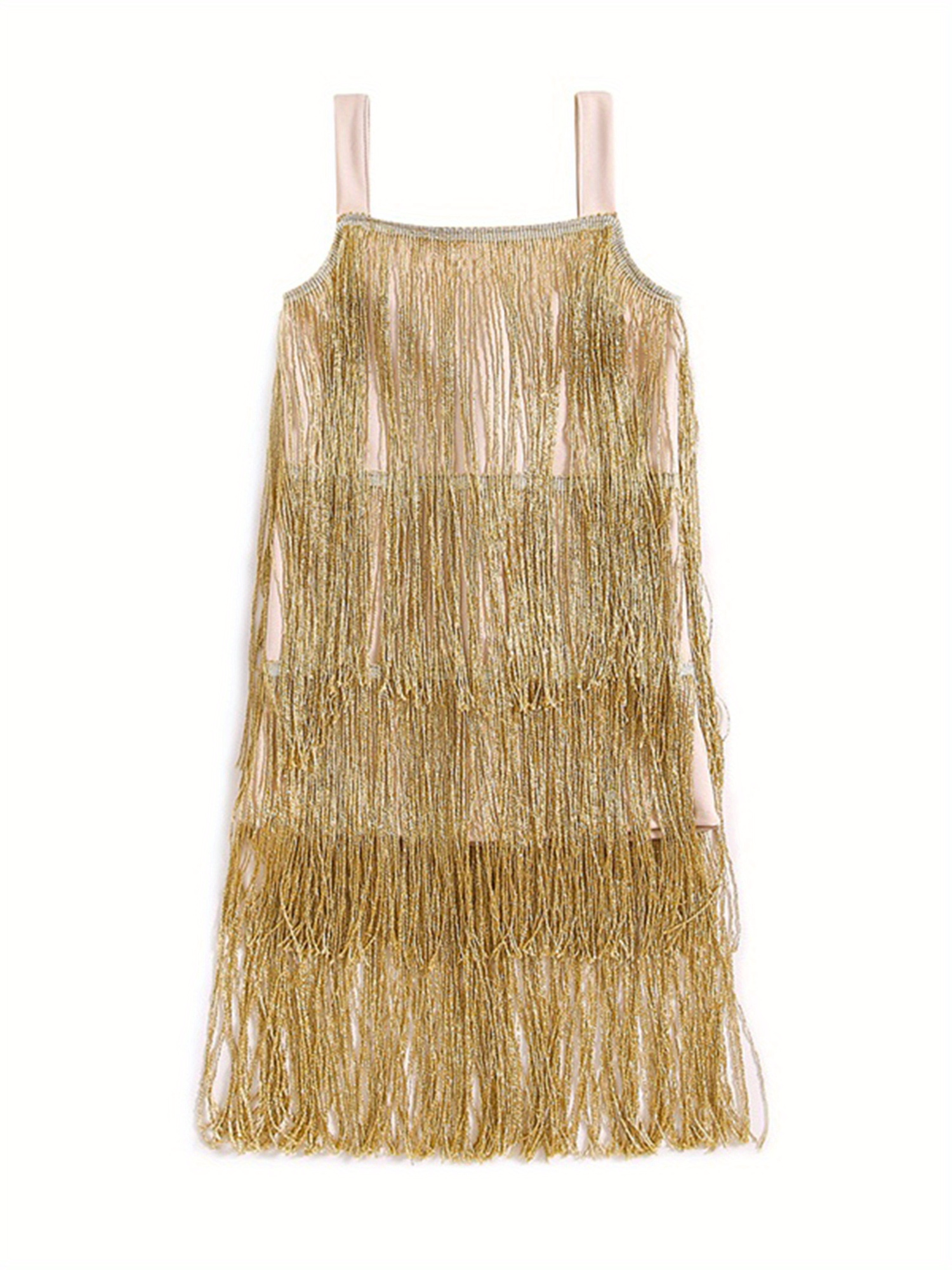 kids sequin fringe dress sparkling tassel sleeveless dress little girls  dance wear party latin dance dresses 1-6t | Shop Now For Limited-time Deals  | Temu